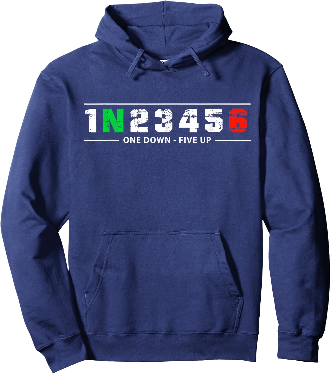 1N23456 Motorcycle Shift Biker Motorcyclist Hoodie - Hoodie | Navy