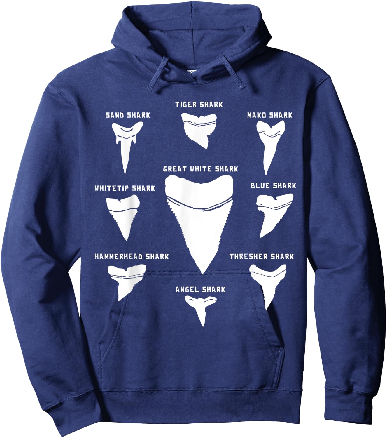 9 Types of Shark Teeth I Species Of Sharks Gift Hoodie - Hoodie | Navy