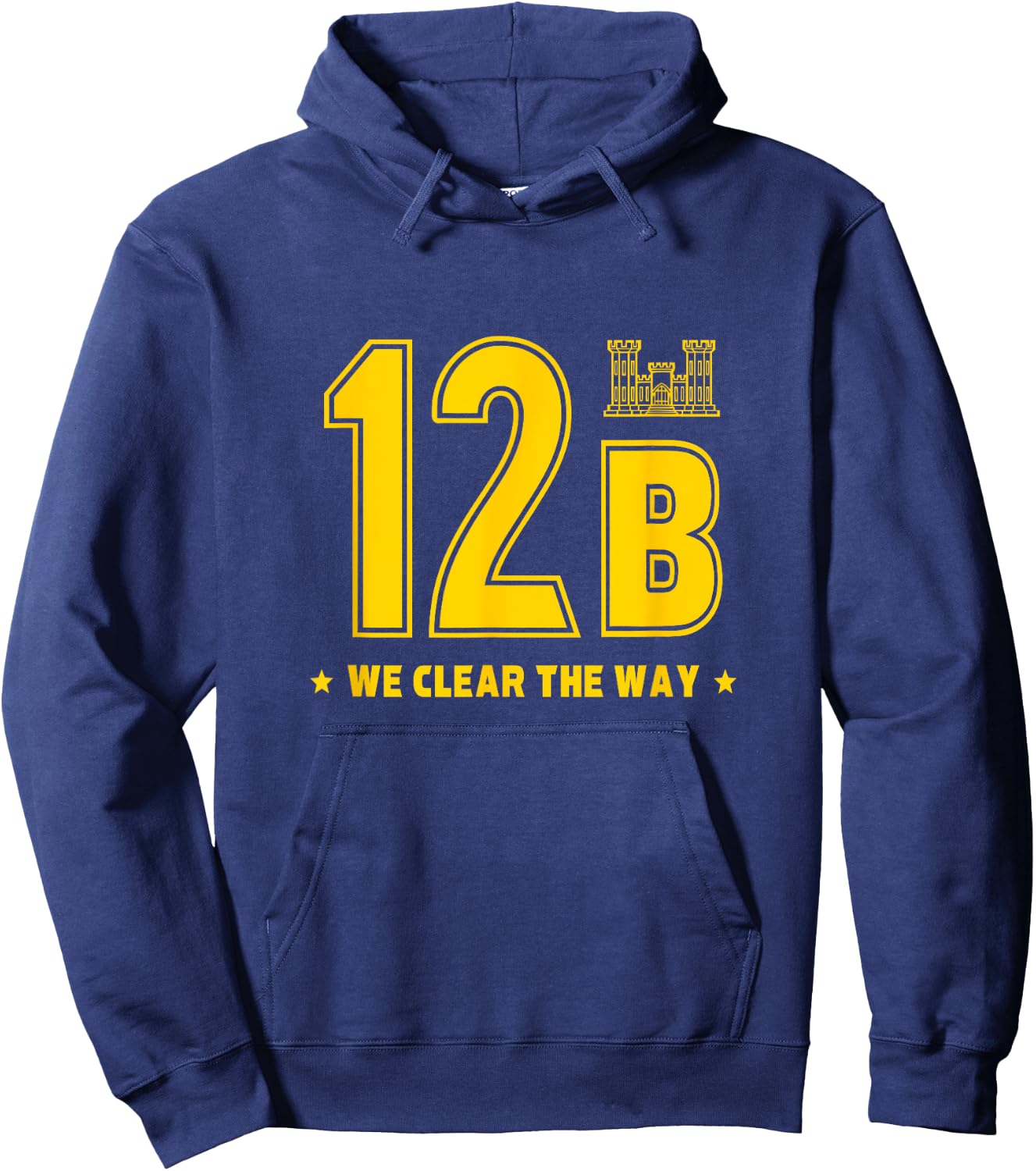 12 Bravo Army Combat Engineer Soldier Hoodie - Hoodie | Navy