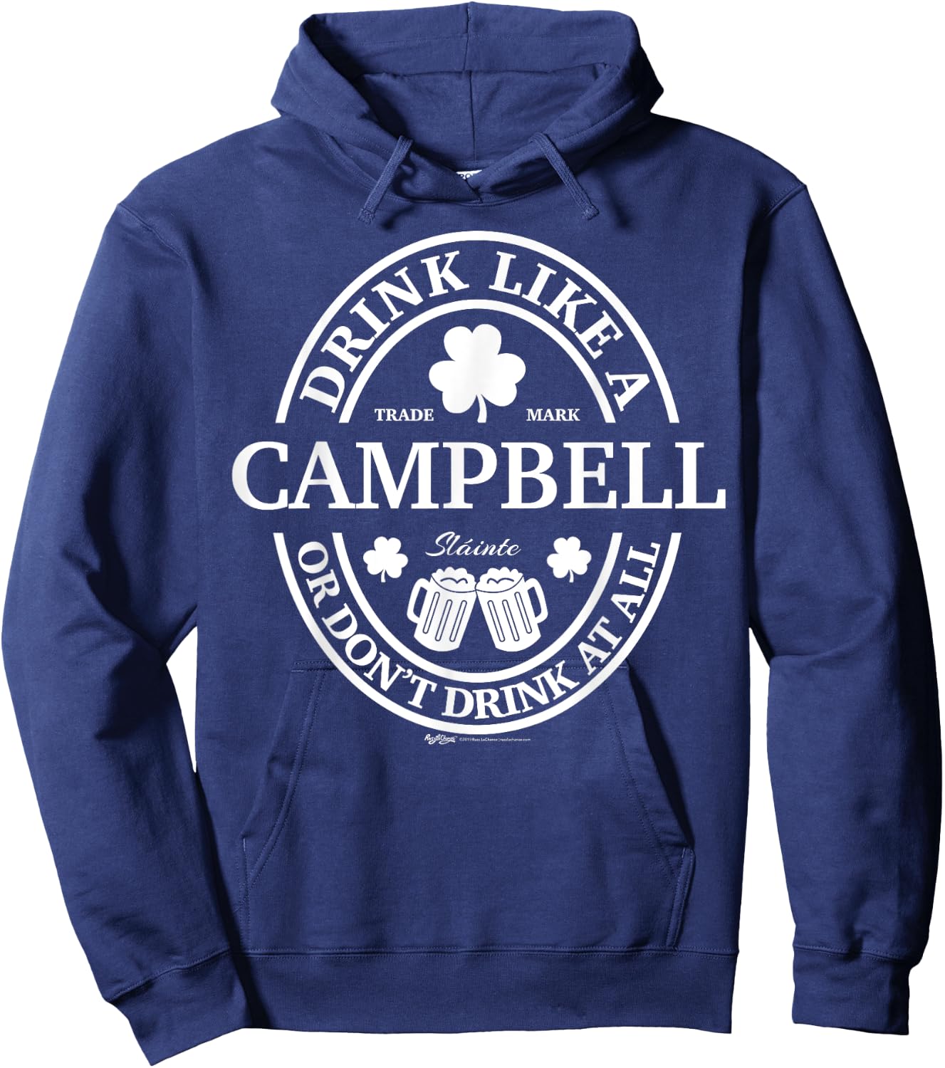 Drink Like A Campbell Shamrock St Patricks Day Hoodie - Hoodie | Navy