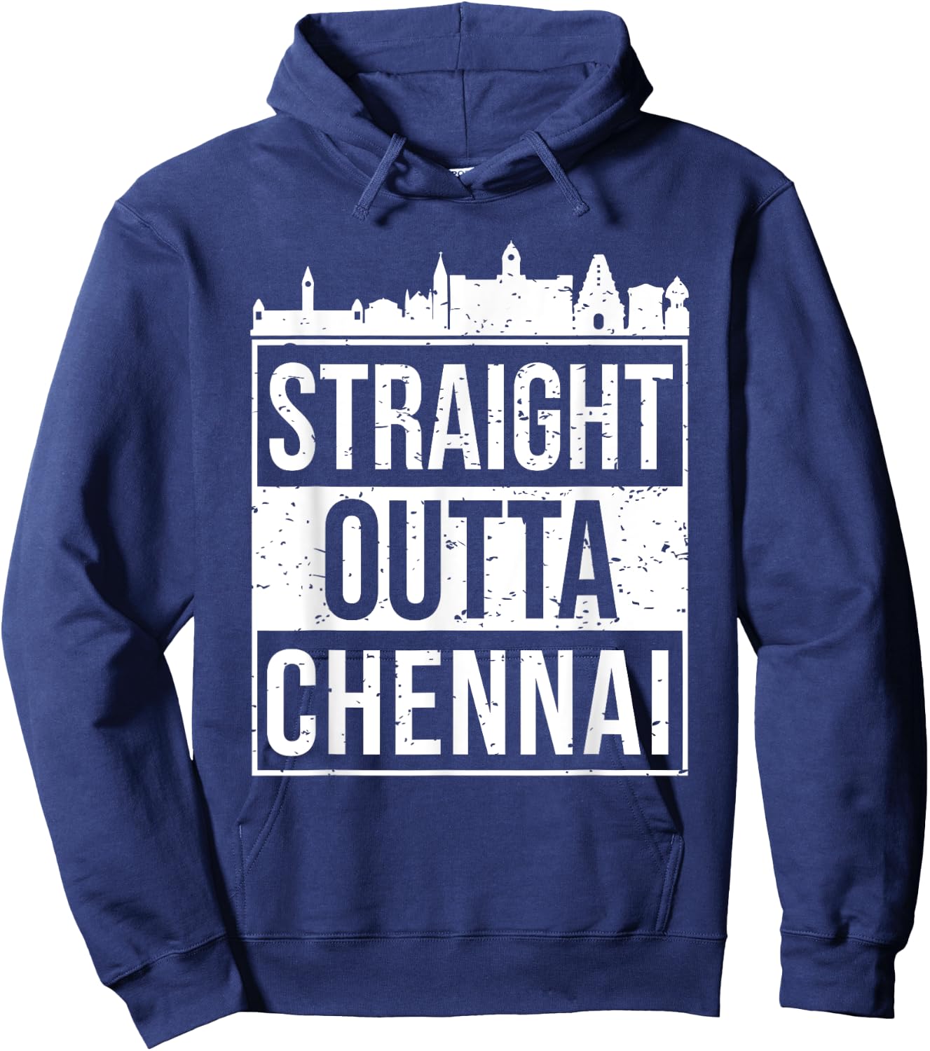 Straight Outta Chennai Madras Tamil Tamilnadu Hoodie - Hoodie | Navy