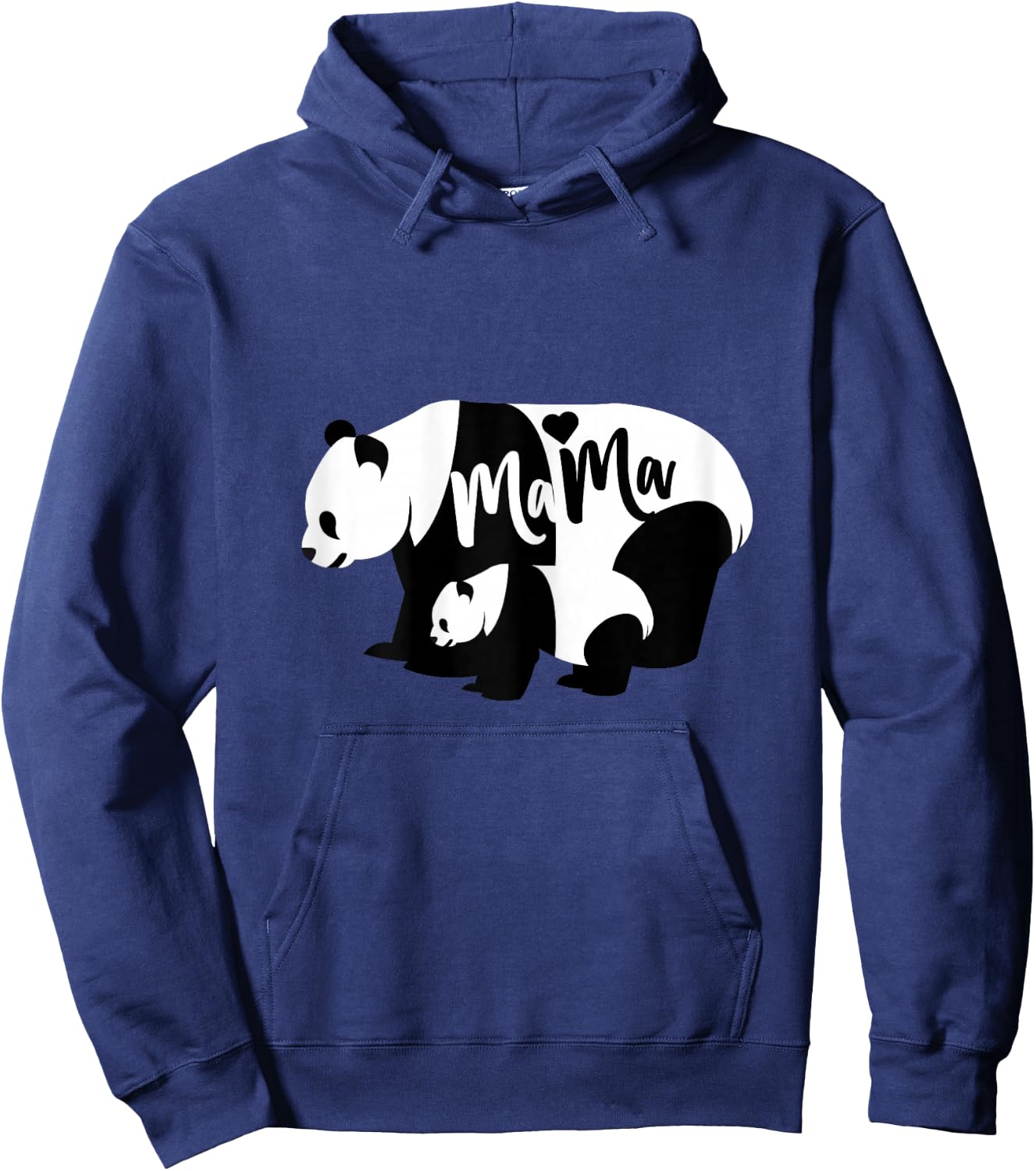 Cute Panda Mama & Cub Bear Mom Hoodie - Hoodie | Navy