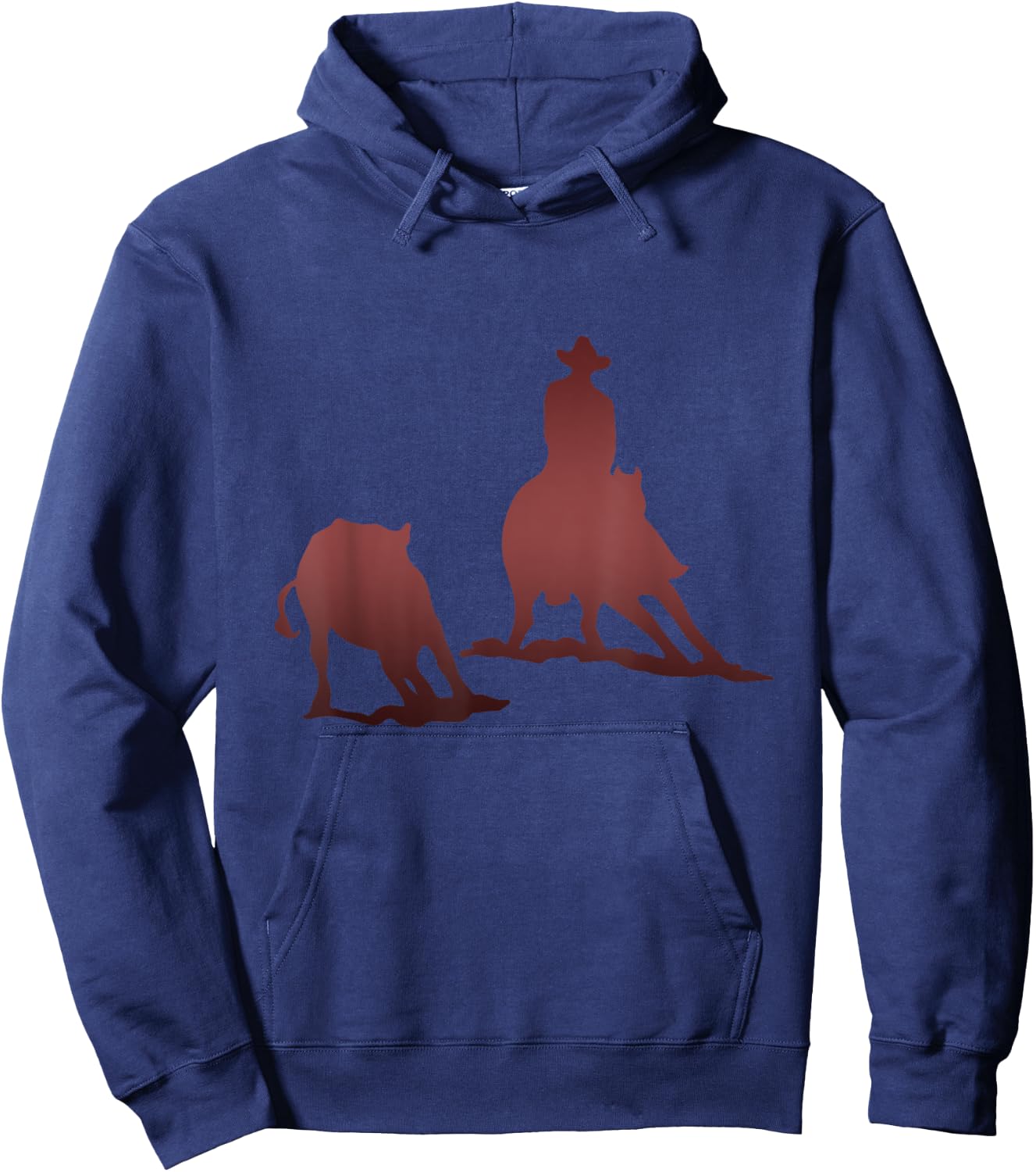 Cutting Horse and Rider Cutting Cattle Hoodie - Hoodie | Navy