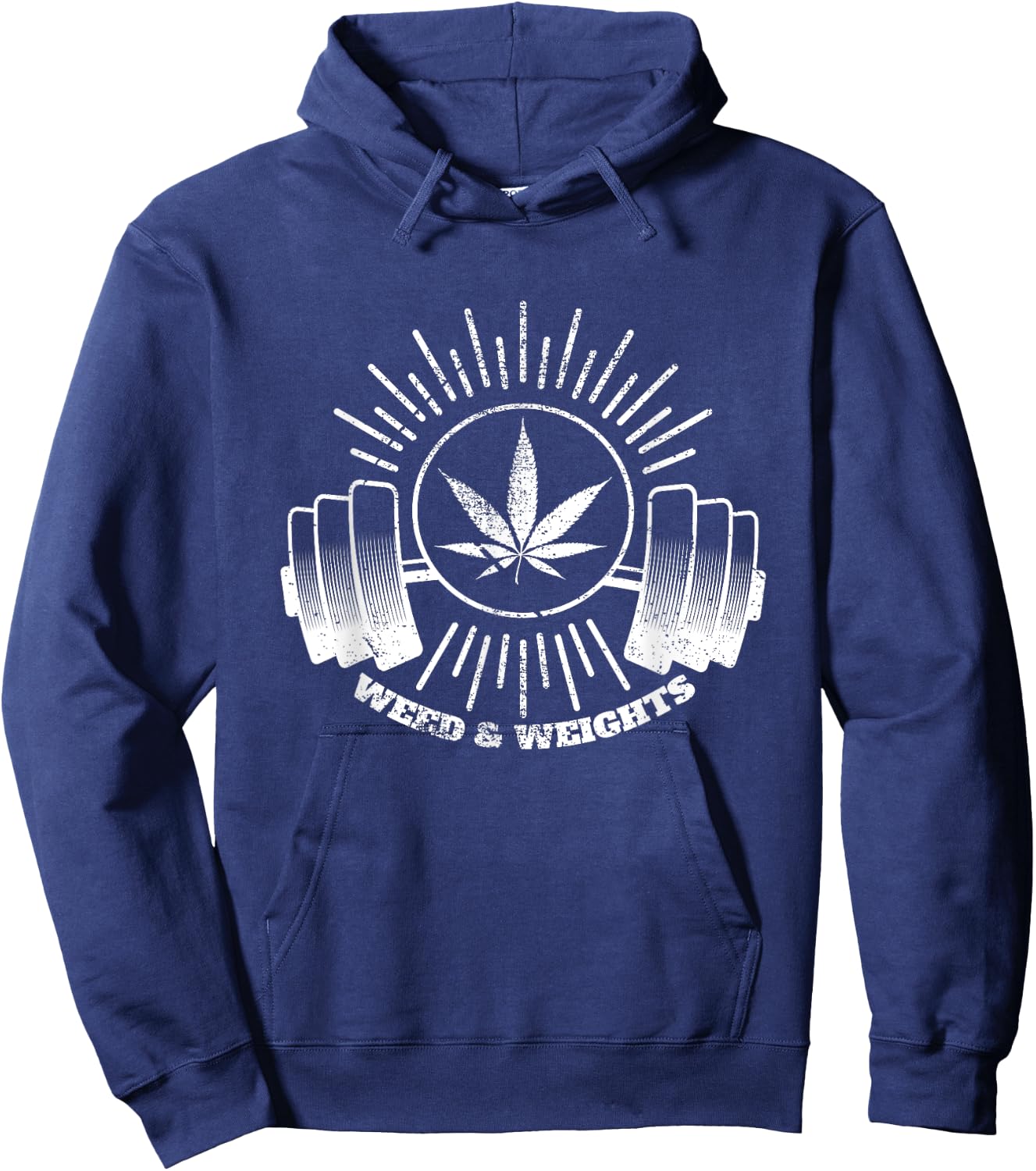 Smoke Weed & Lift Weights Weed & Weights Hoodie - Hoodie | Navy