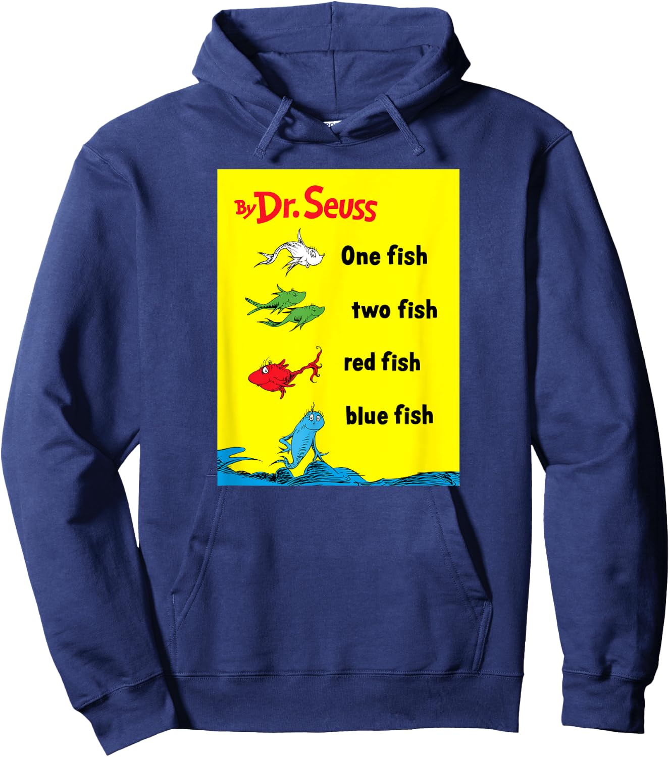 Dr. Seuss One Fish Two Fish Book Cover Hoodie - Hoodie | Navy