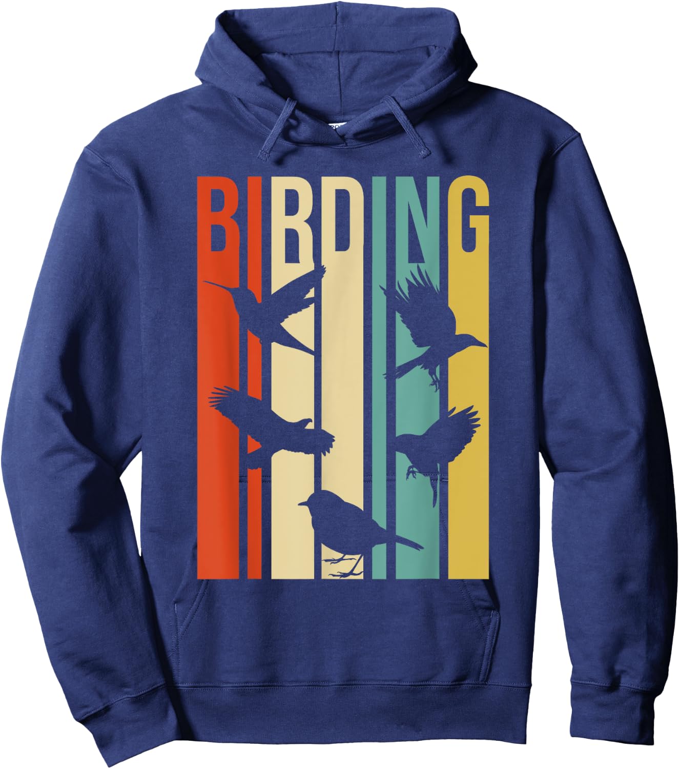 Vintage Style Birding For Birders With Birds Hoodie - Hoodie | Navy