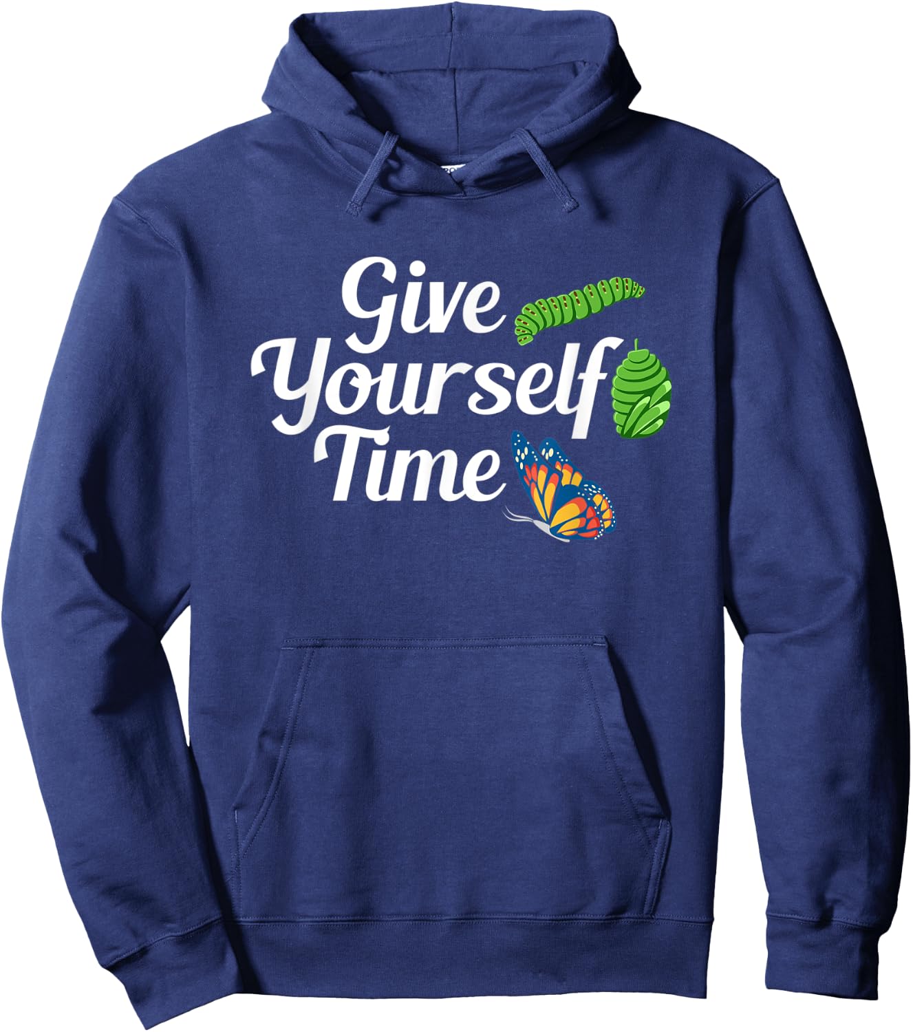 Give Yourself Time Butterfly Metamorphosis Hoodie - Hoodie | Navy