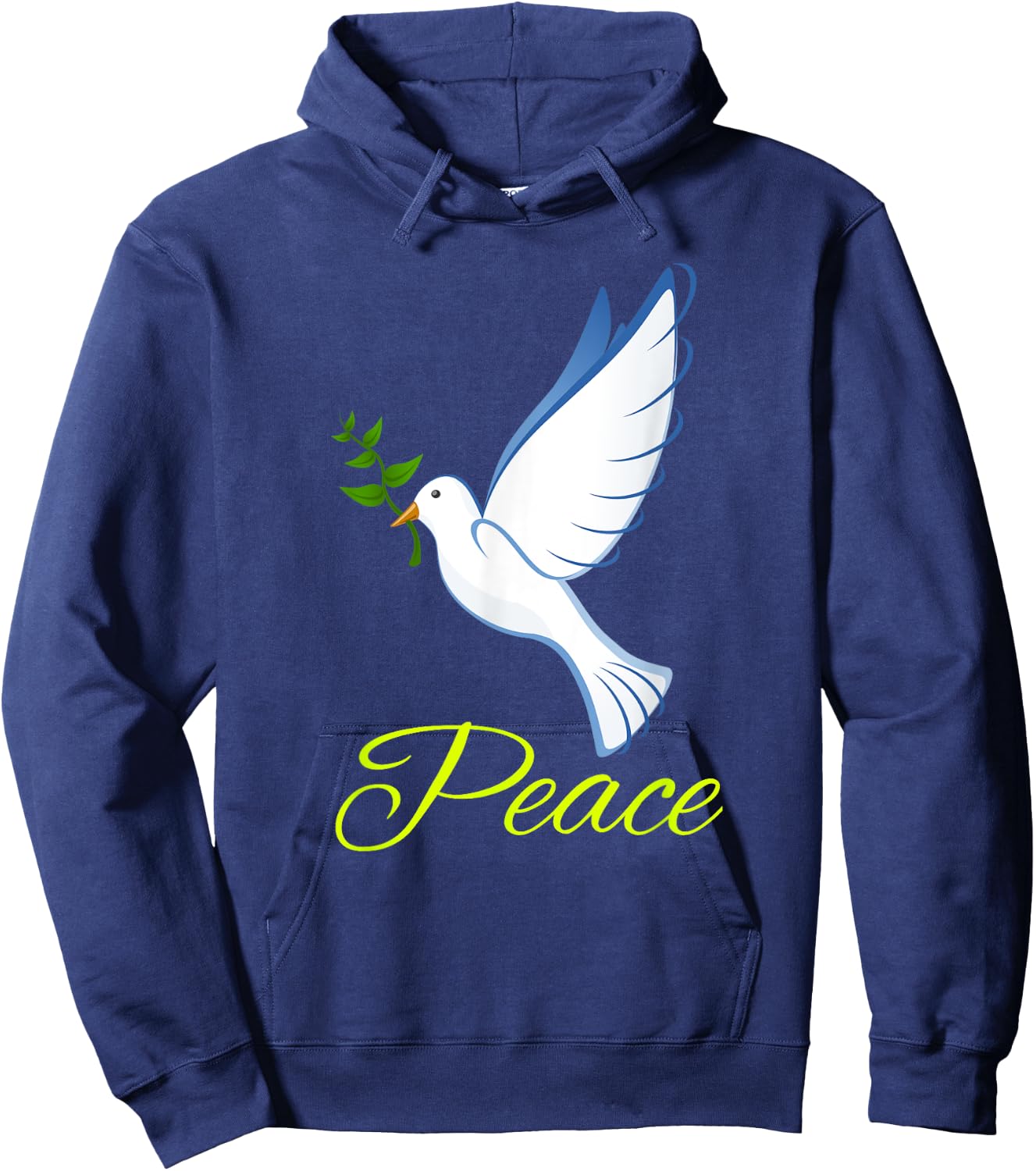 Dove with olive branch symbol of peace . Hoodie - Hoodie | Navy