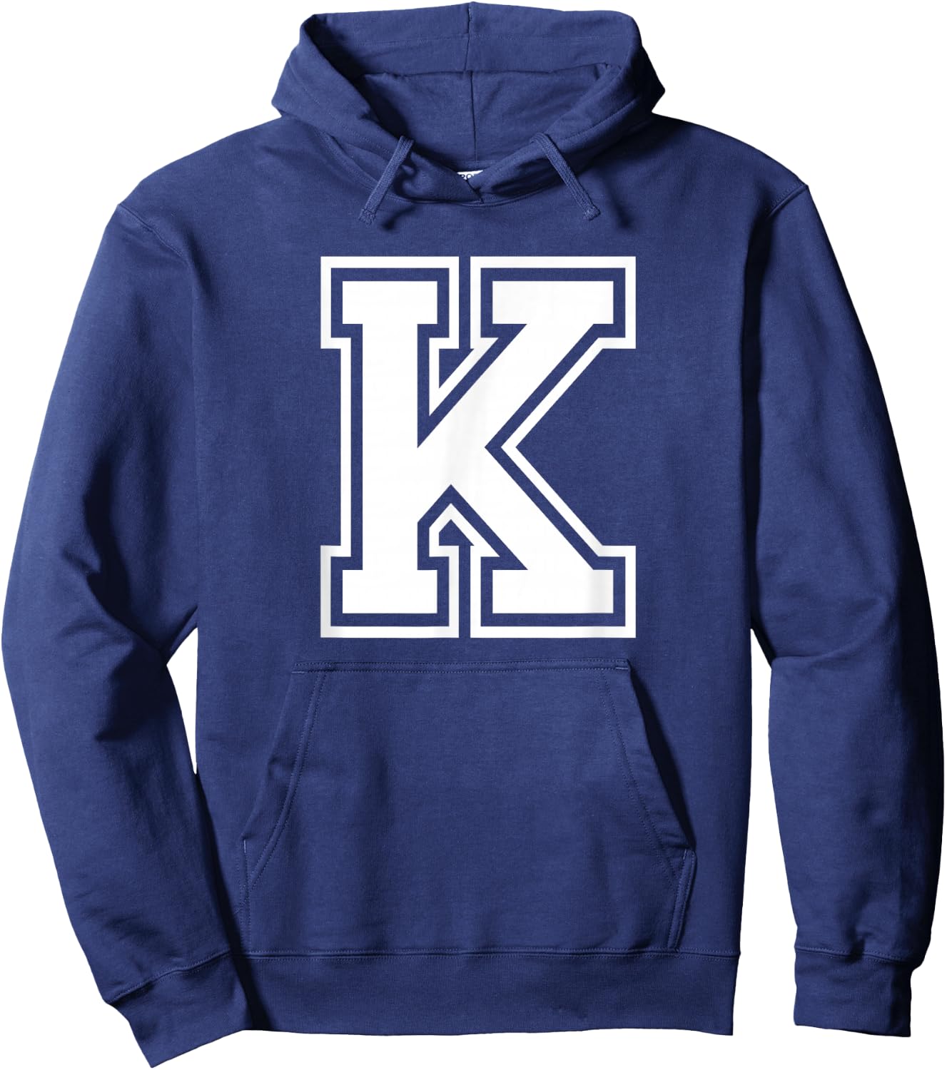 Letter K Name Initial Varsity Alphabet Monogram Hoodie - Hoodie | Navy