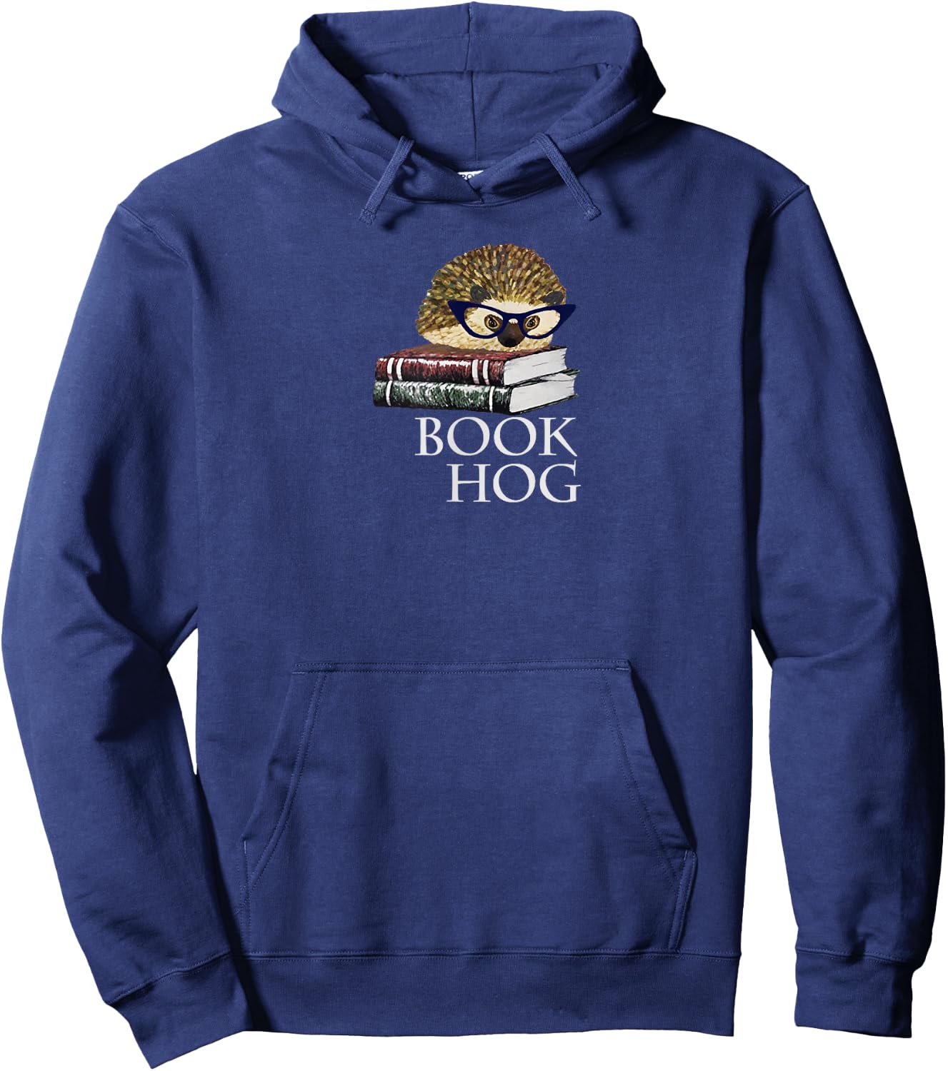 Book Hog Cute Hedgehog Reading Shirt Hoodie - Hoodie | Navy