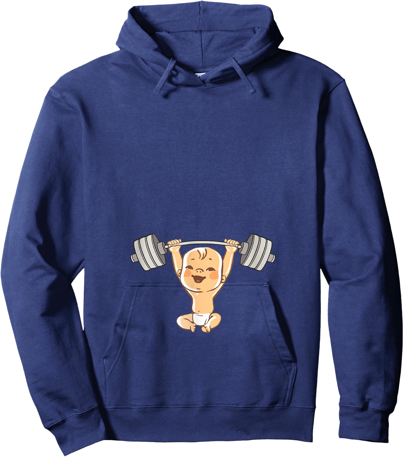 Baby Dumbbell Pregnancy Workout Shirt Hoodie - Hoodie | Navy