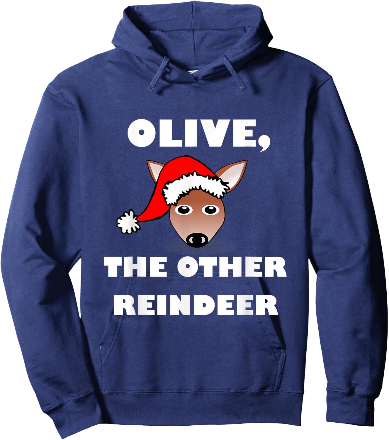 Funny All of the Other Reindeer Olive Christmas Hoodie - Hoodie | Navy