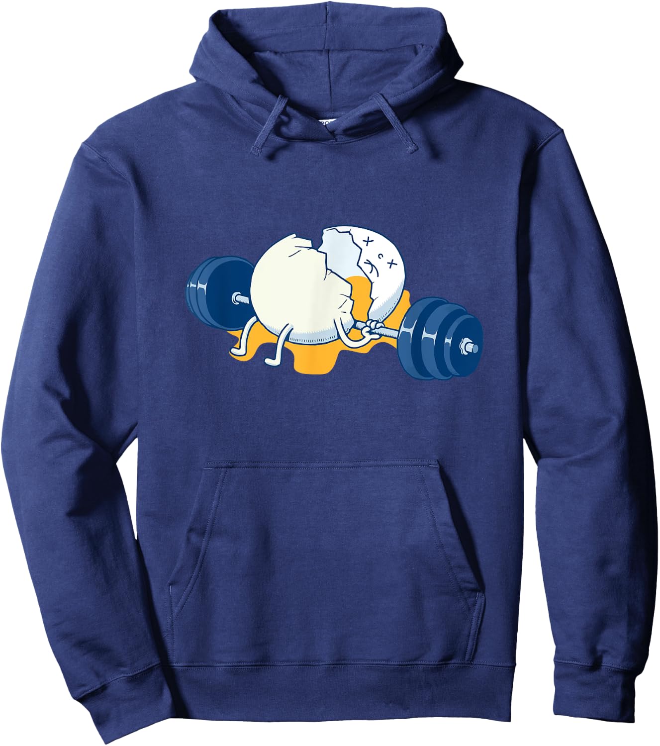 Weightlifting Accident Gym Funny Egg Hoodie - Hoodie | Navy