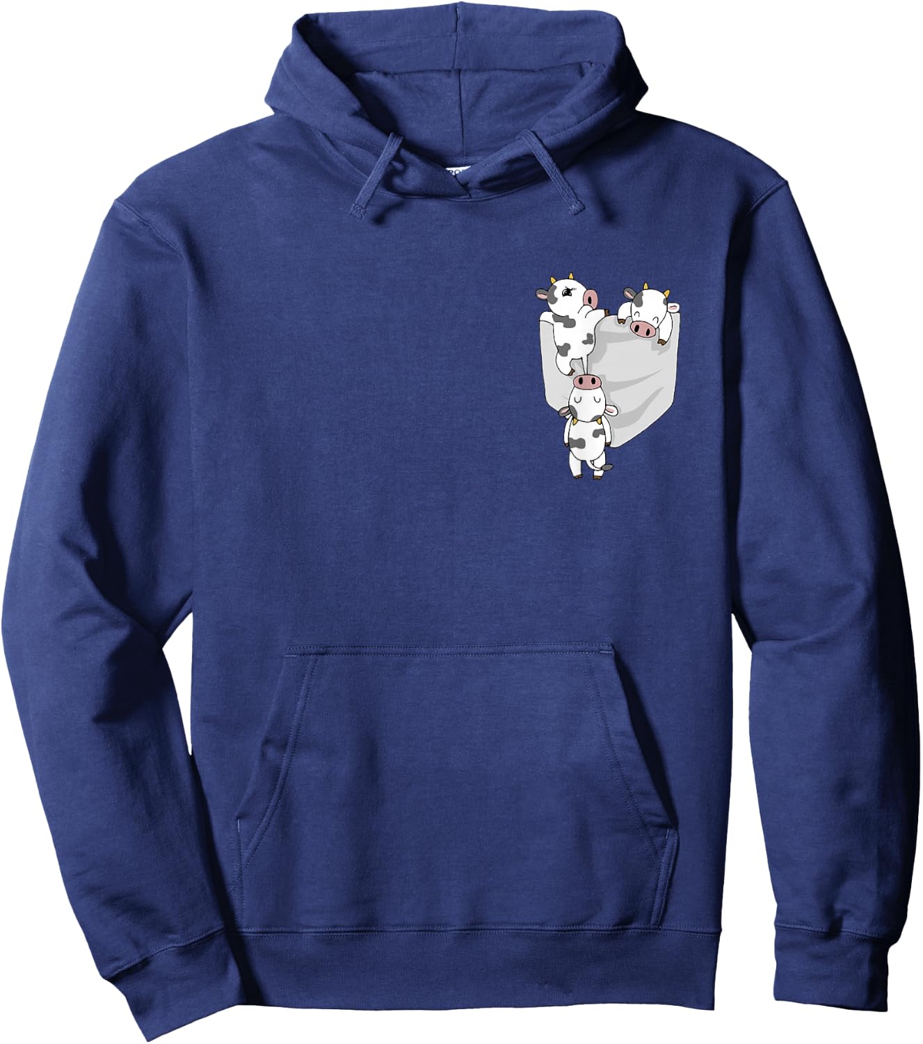 Cow Pocket Funny Milk Cow in A Bag Hoodie - Hoodie | Navy