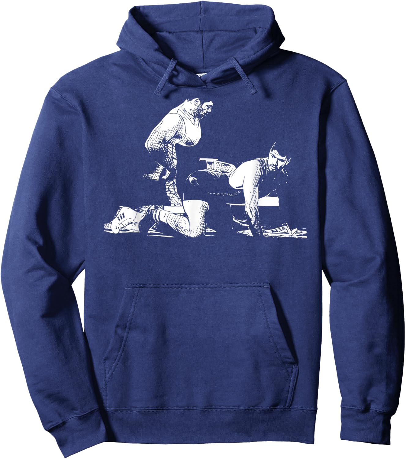Hunks Wrestle Homoerotic Gay Art Erotica Hoodie - Hoodie | Navy