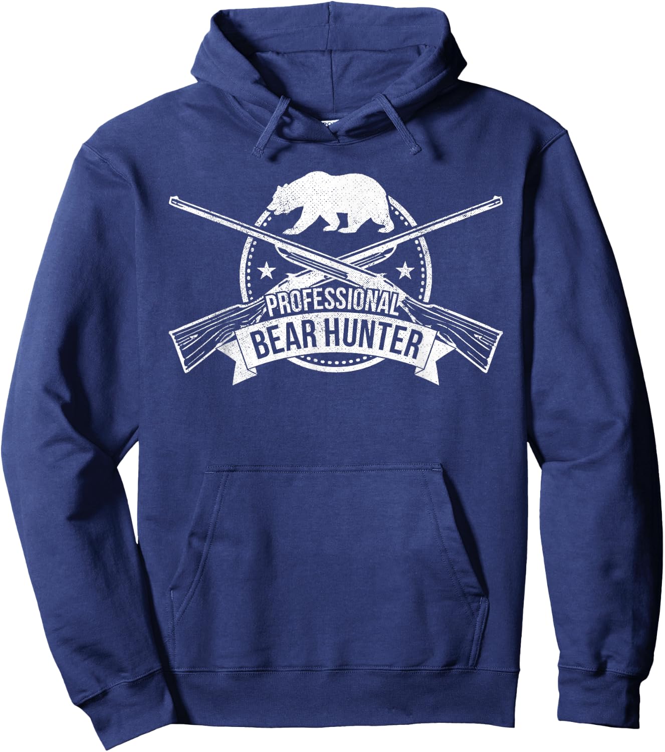 Professional Bear Hunter Crossed Rifles Hunting Hoodie - Hoodie | Navy
