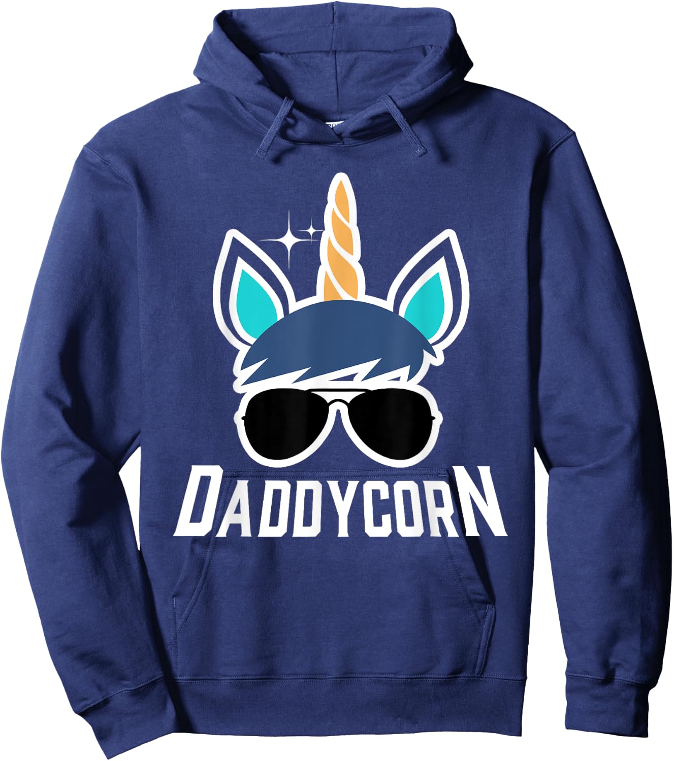 Daddycorn Unicorn Daddy And Baby Father's Day Hoodie - Hoodie | Navy