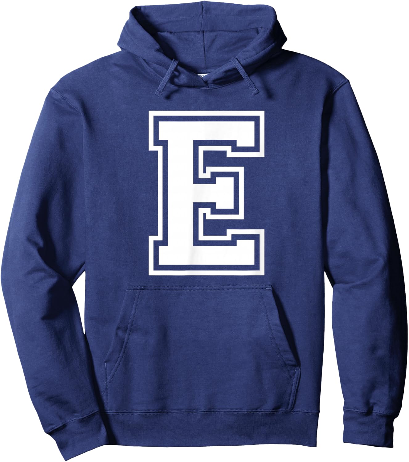 Letter E Name Initial Varsity Alphabet Monogram Hoodie - Hoodie | Navy