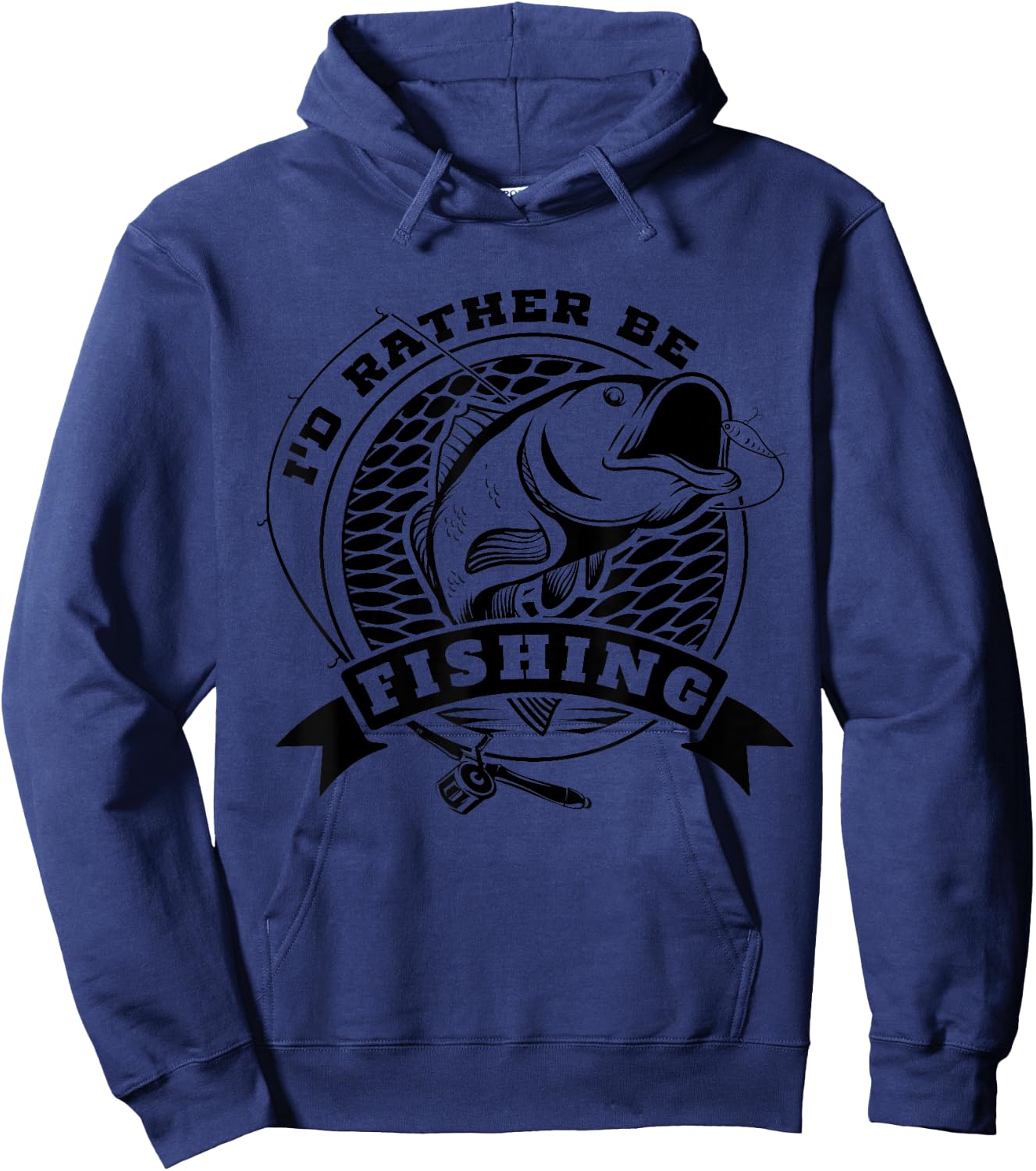 I´d Rather Be FIshing Funny Quote For Fisherman Hoodie - Hoodie | Navy