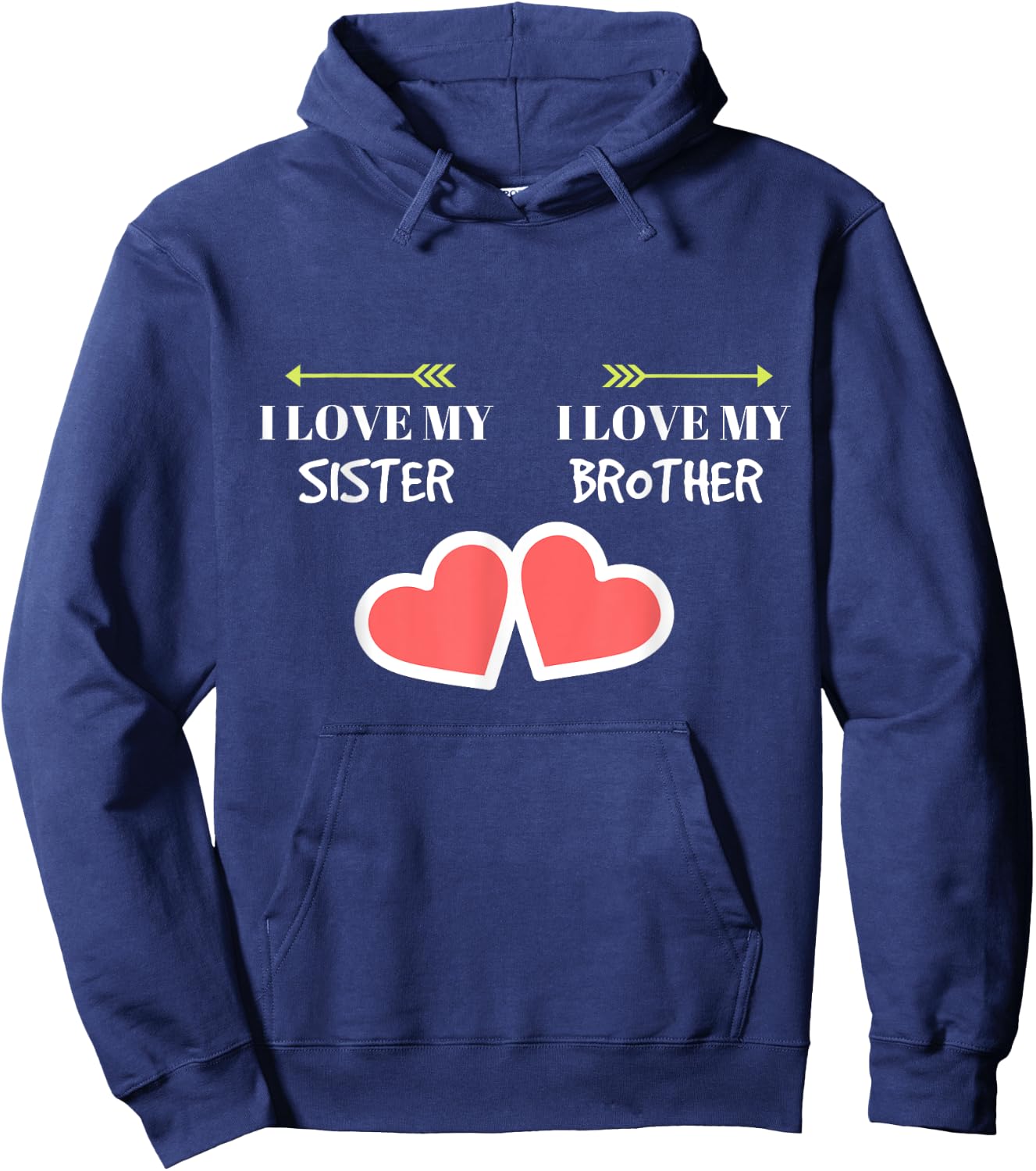 Getalong - I Love My Sister, I Love My Brother Hoodie - Hoodie | Navy