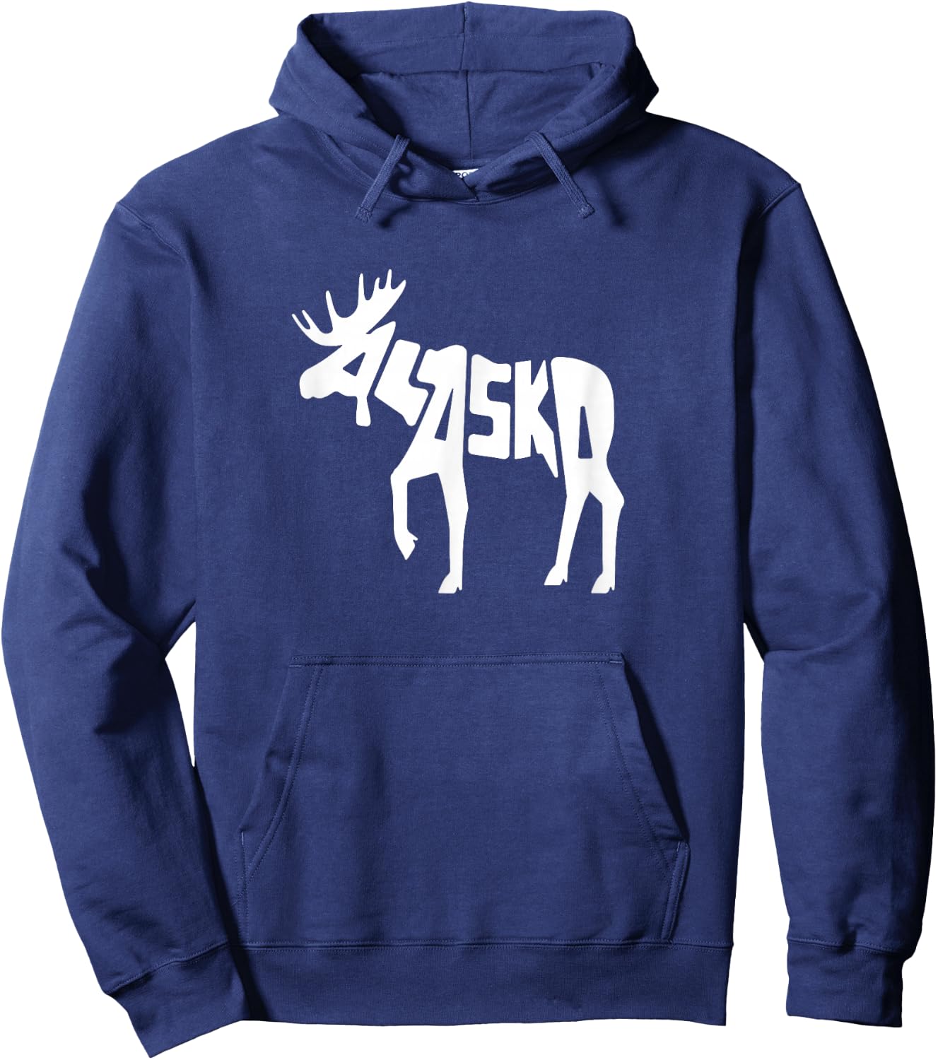 Alaska Moose Word Art - Funny Animal Hoodie - Hoodie | Navy