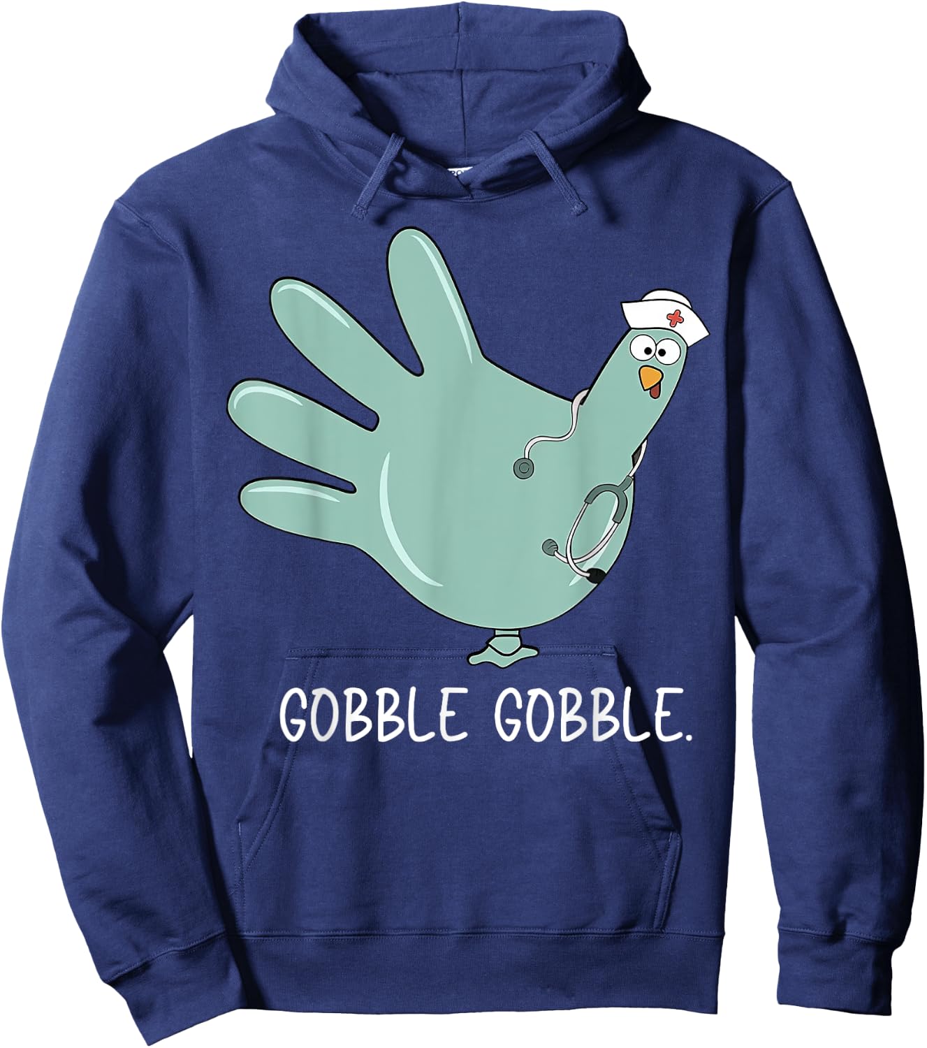 Turkey Glove Nurse Thanksgiving Hoodie - Hoodie | Navy