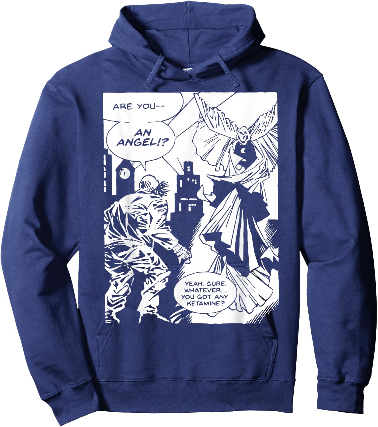 Meme Ketamine Horse Ketamine Angel Hoodie - Hoodie | Navy
