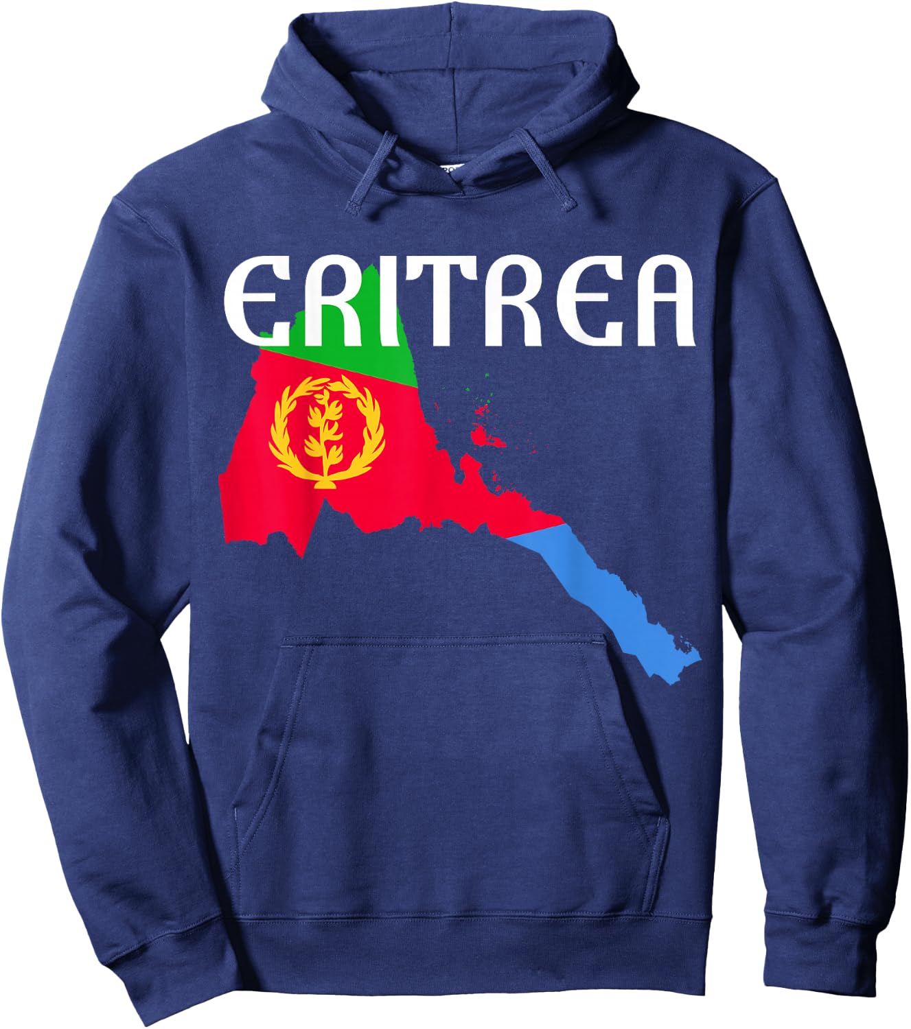 Eritrea Map Habesha Flag Hoodie - Hoodie | Navy