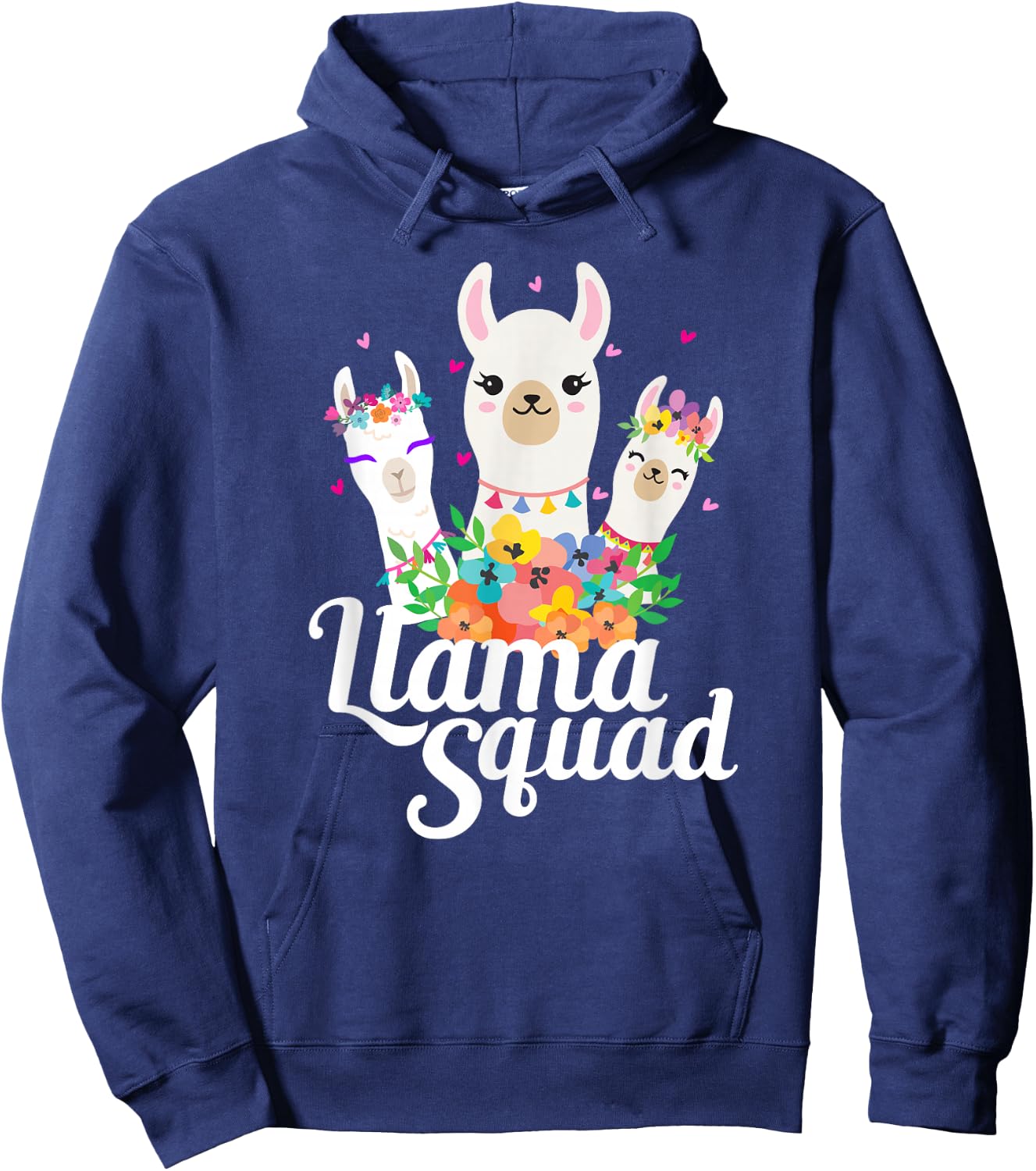 Llama Squad Funny Cute Llama Matching Hoodie - Hoodie | Navy
