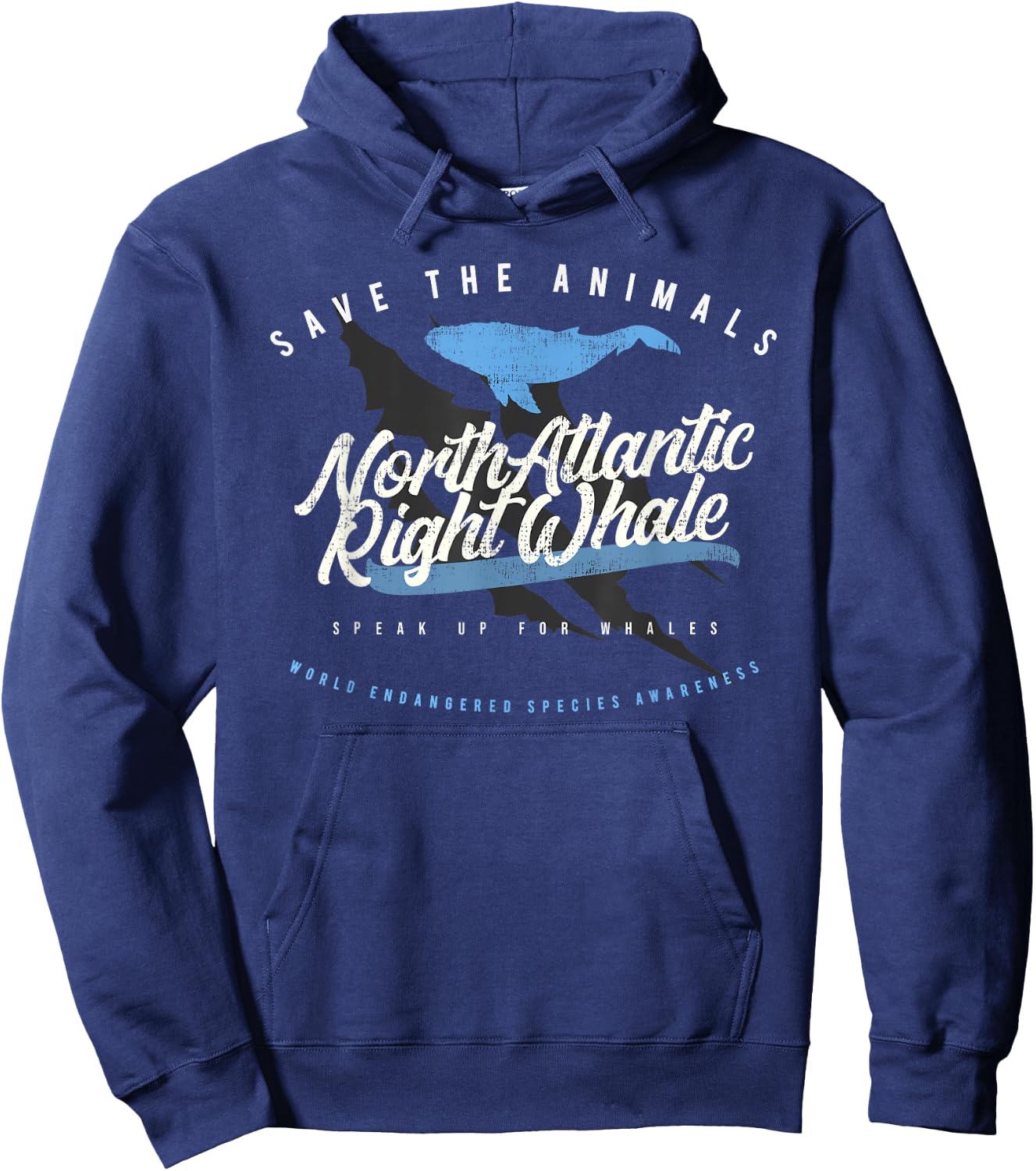 North Atlantic Right Whale - Endangered Animals Hoodie - Hoodie | Navy