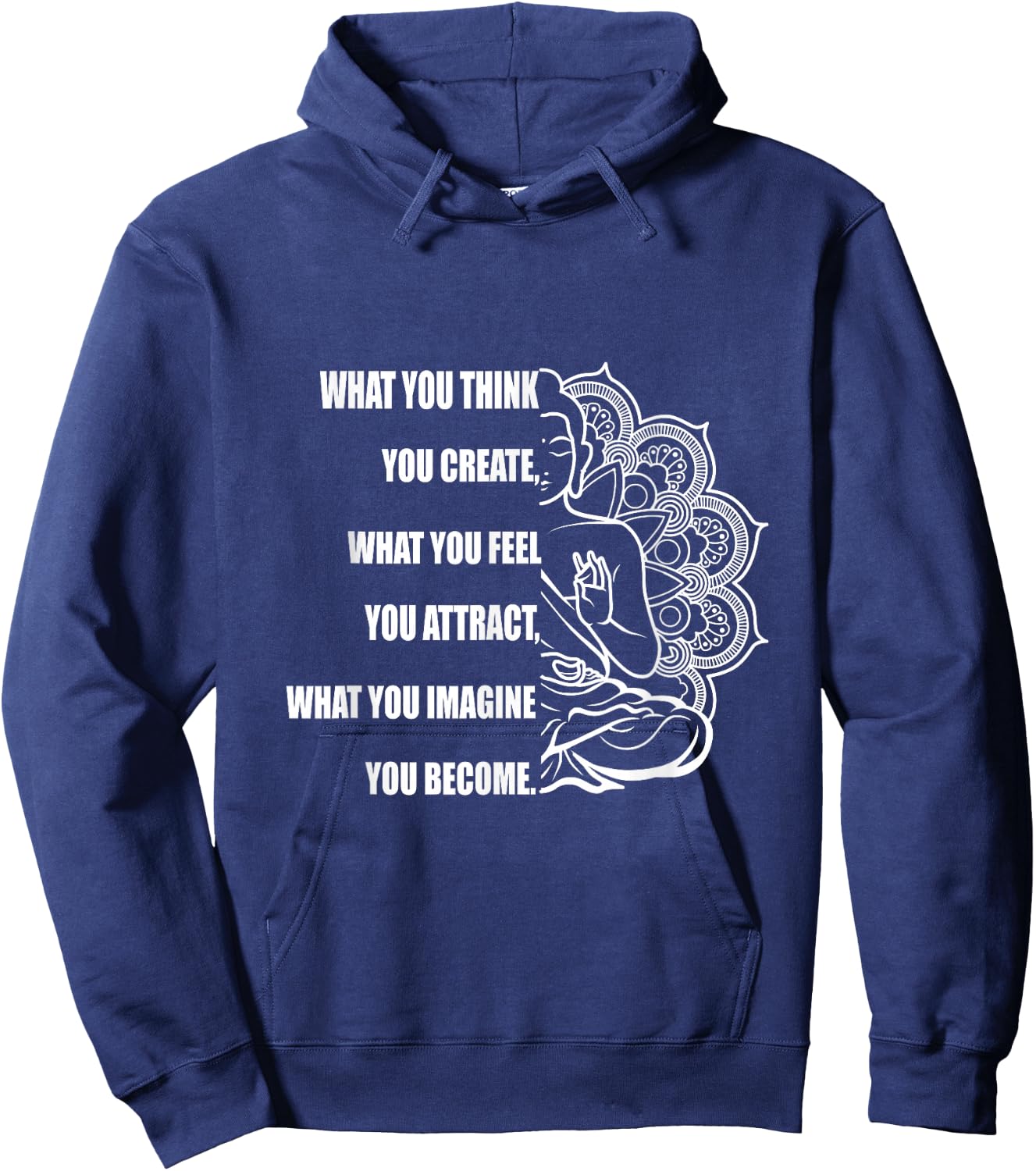 Buddha Meditation Shirt Law of Attraction Hoodie - Hoodie | Navy