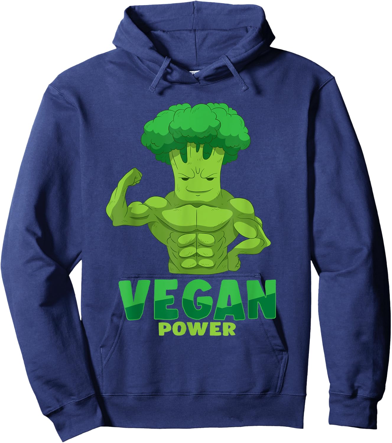 Vegan T shirt - Vegan Plant Power Lifter Hoodie - Hoodie | Navy