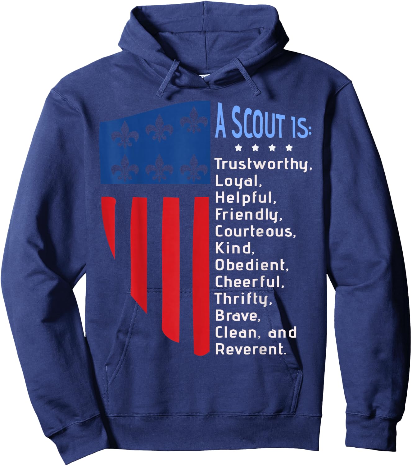 Scouting Law, US America Flag Scouting Law Gift Hoodie - Hoodie | Navy