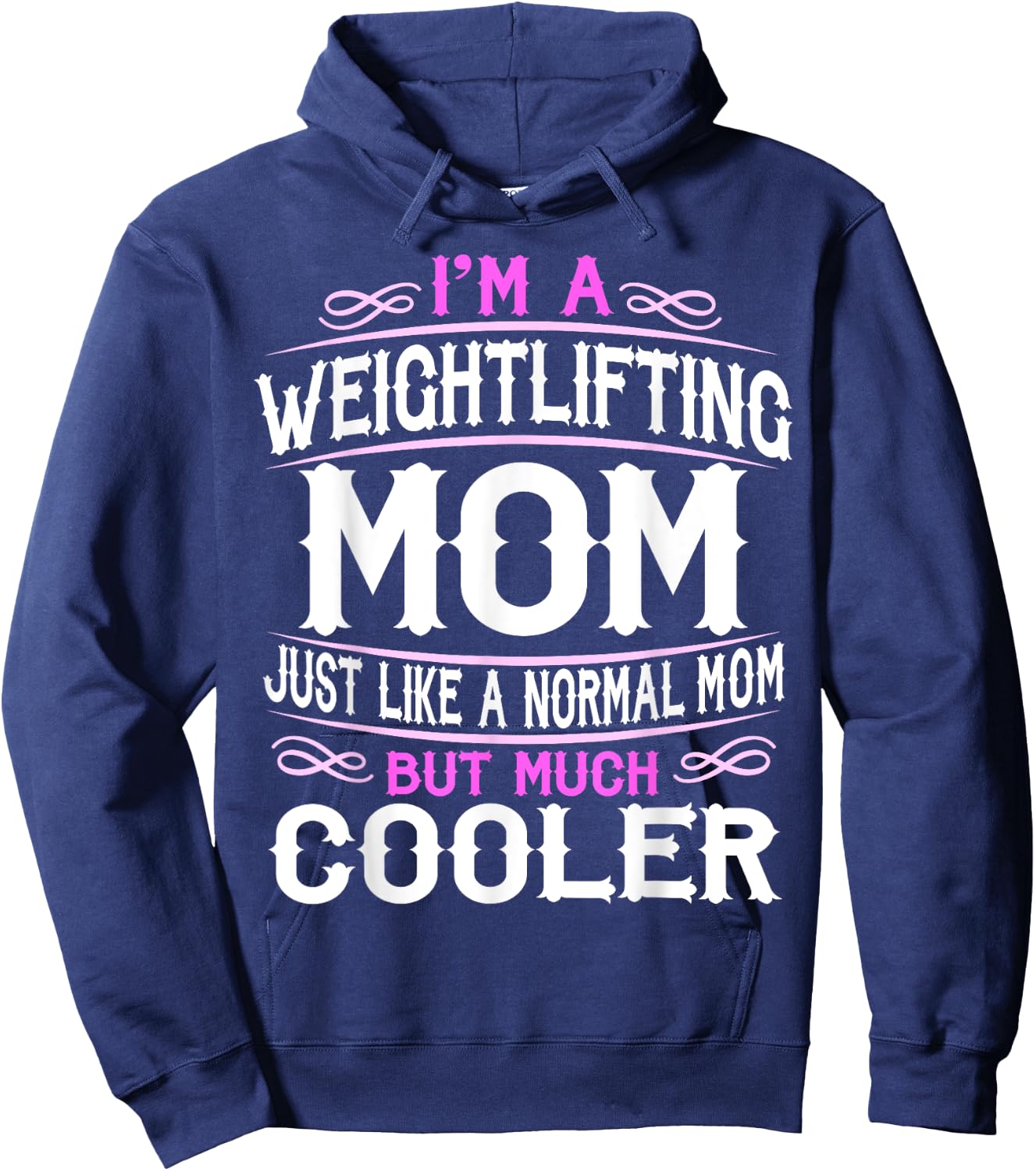 Weightlifting Mom, Cute Gym Mom Gift Hoodie - Hoodie | Navy