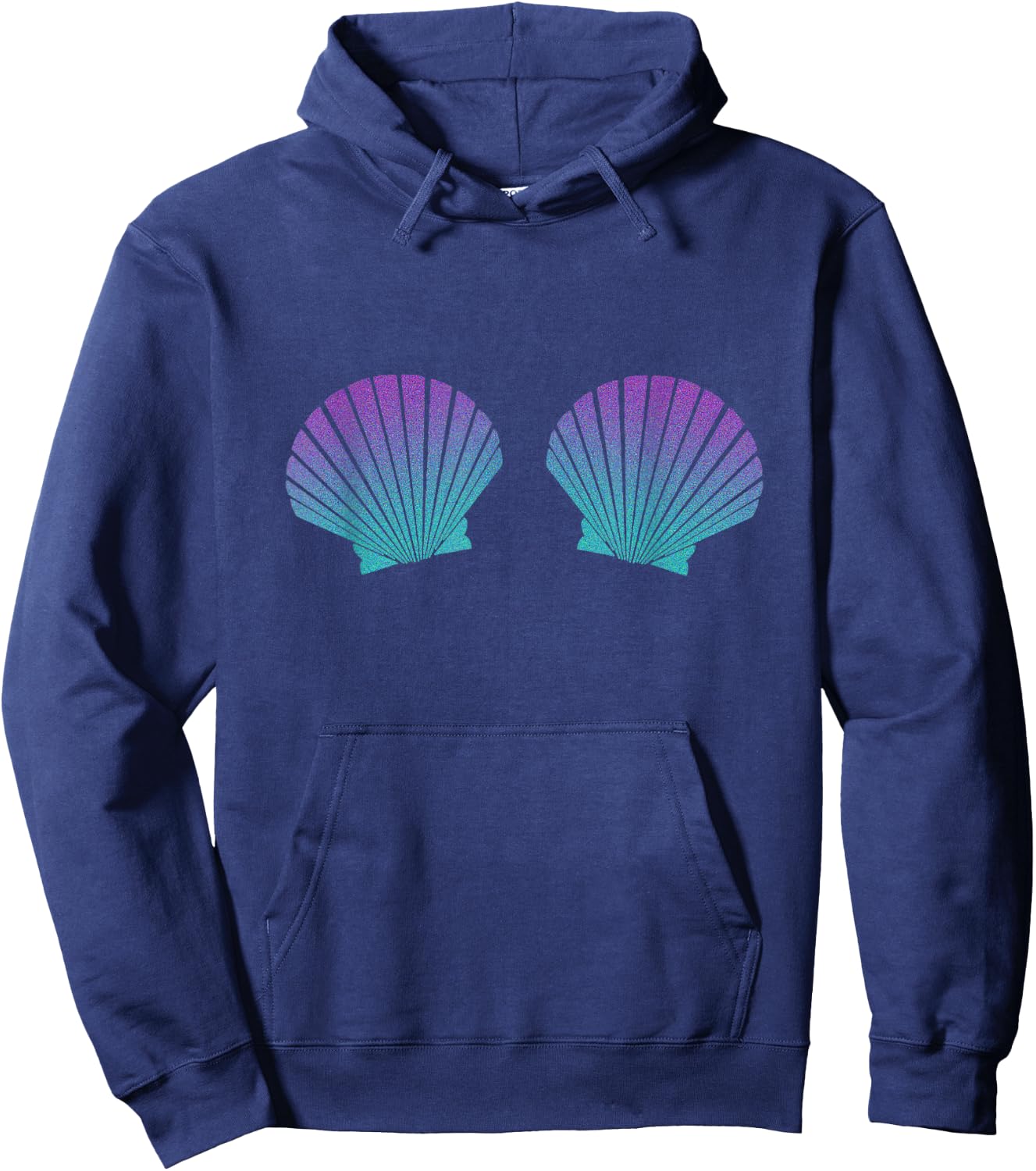 Mermaid Sea Shell Bra Sea Shell Mermaid Costume Hoodie - Hoodie | Navy