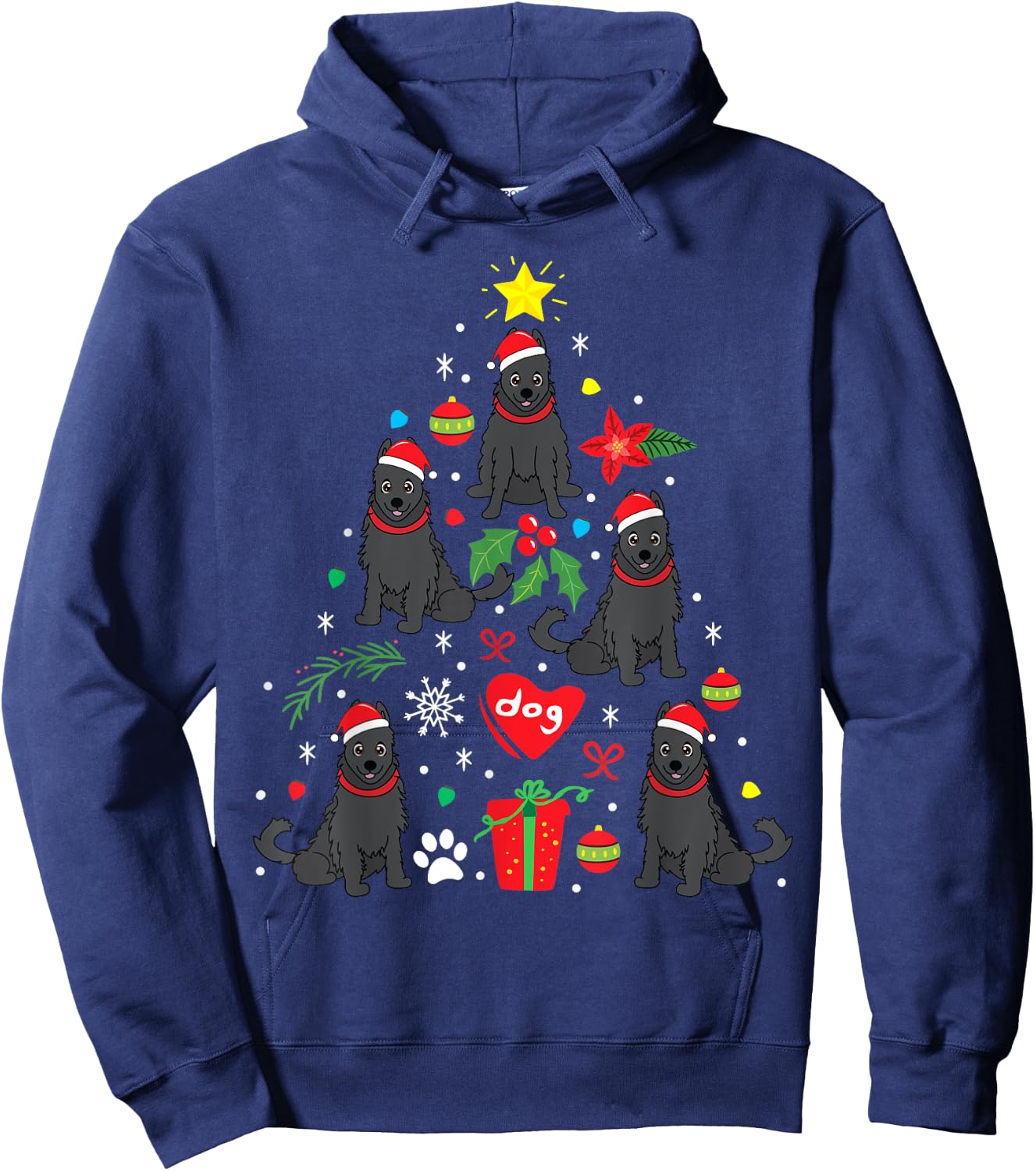 Schipperke Christmas Funny Dog Gift Hoodie - Hoodie | Navy