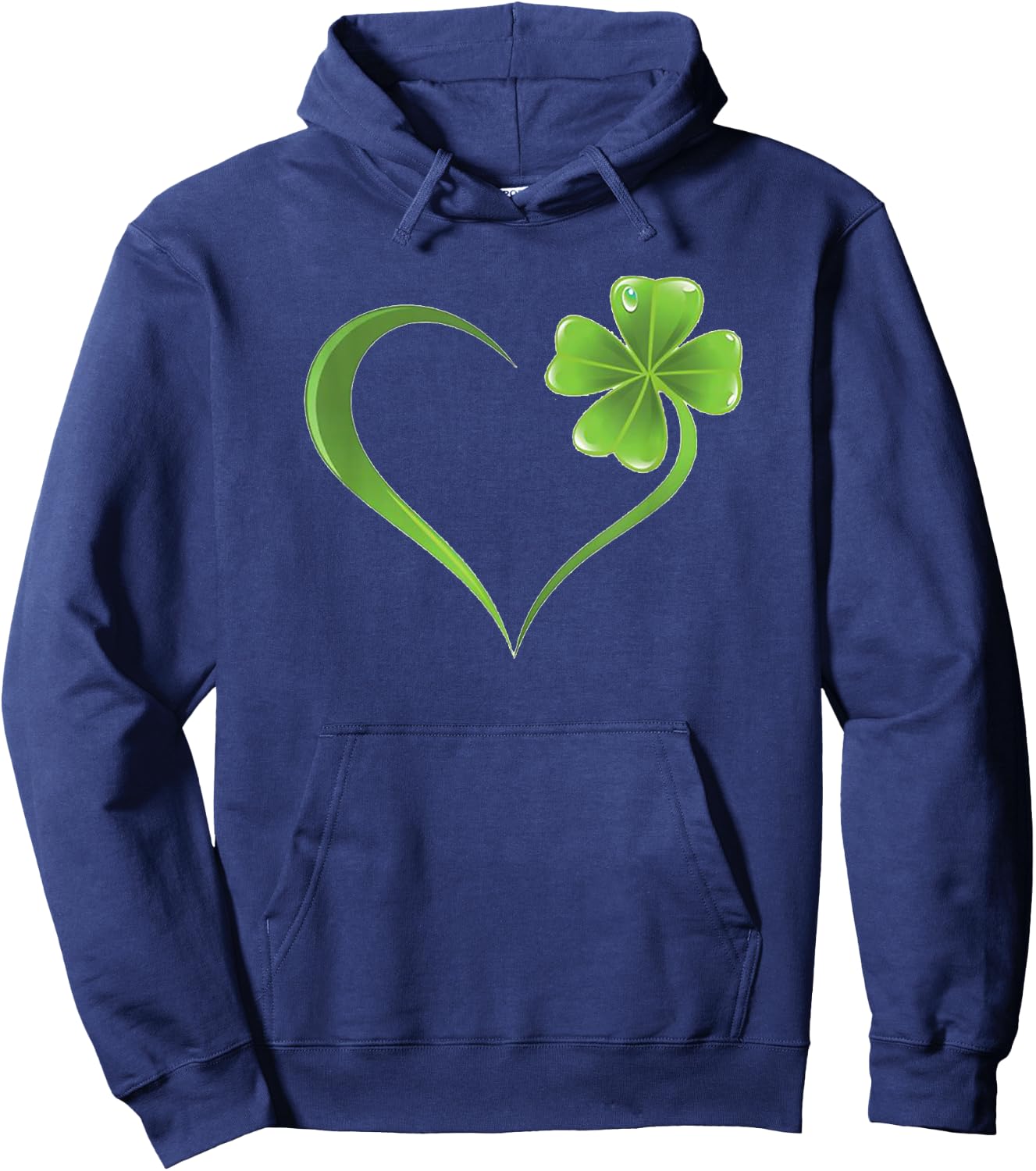 Four Leaf Clover Heart Shirt Lucky Shirt Hoodie - Hoodie | Navy