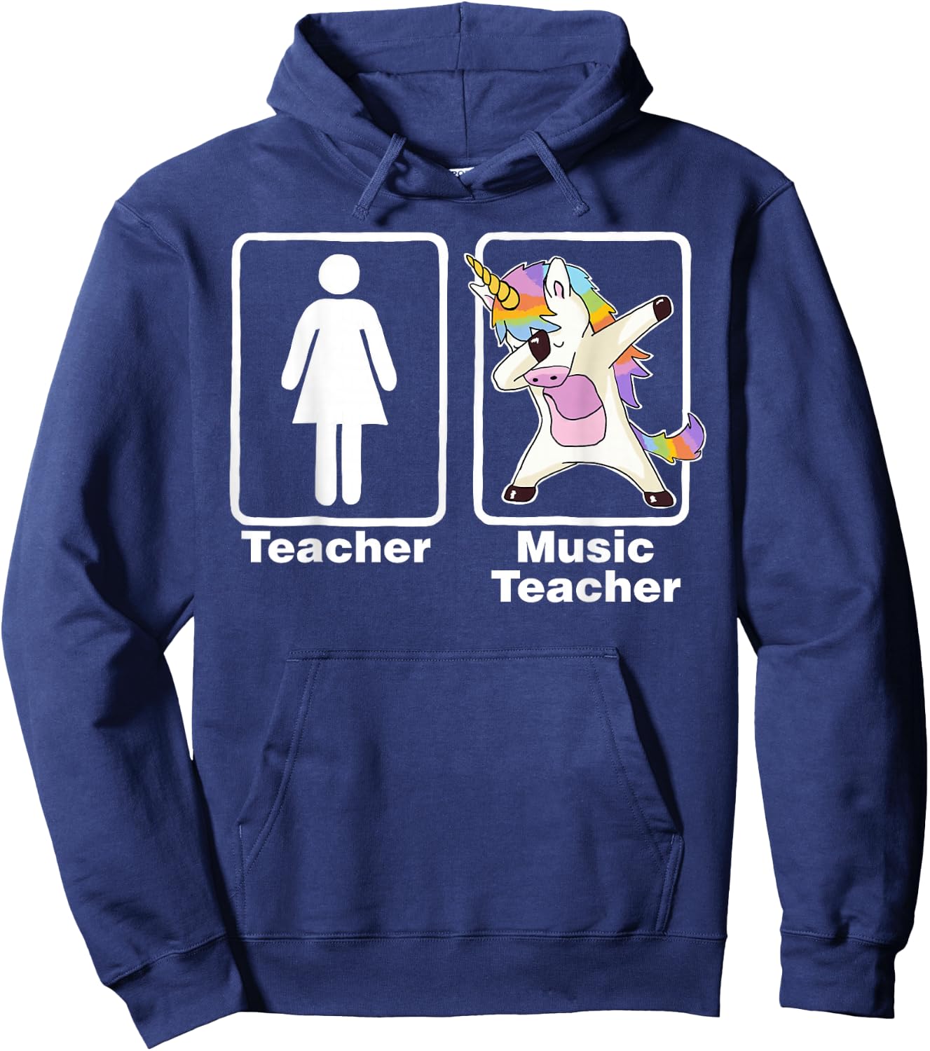 Funny Unicorn Music Teacher Music Teacher Gifts Hoodie - Hoodie | Navy