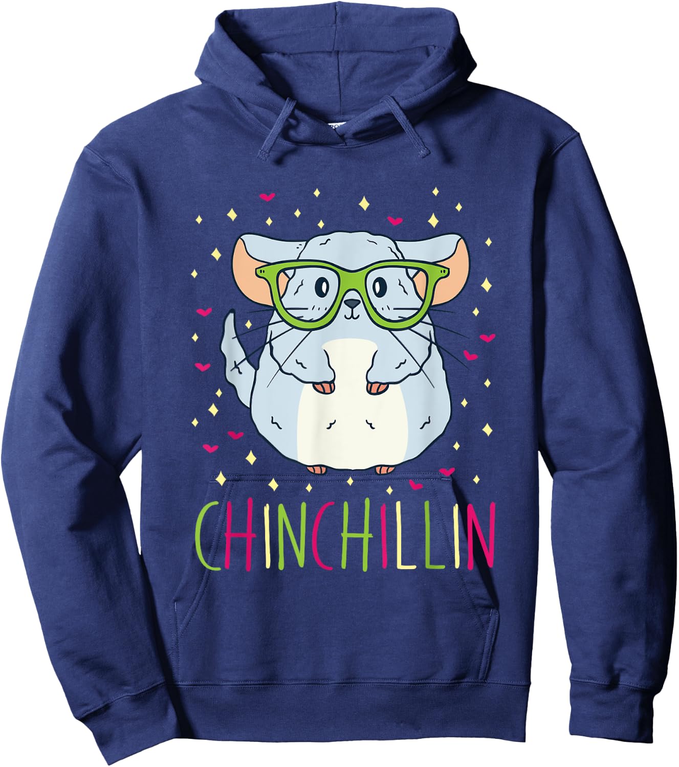 Cute Chinchillin Funny Pet Lover Hoodie - Hoodie | Navy