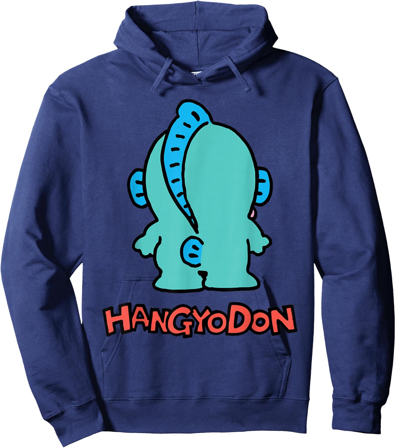Sanrio Hangyodon Backside Logo Shirt Hoodie - Hoodie | Navy