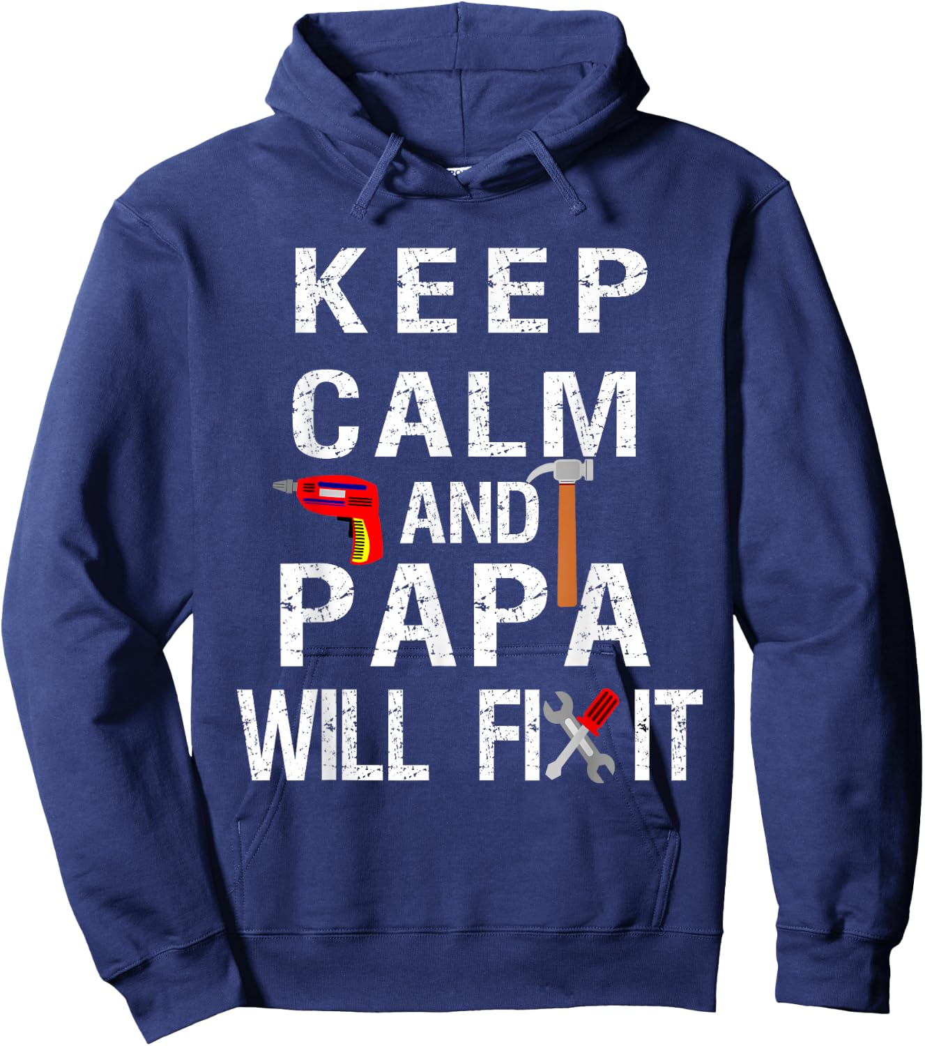 Keep Calm Papa Will Fix It- Papa Quote Hoodie - Hoodie | Navy