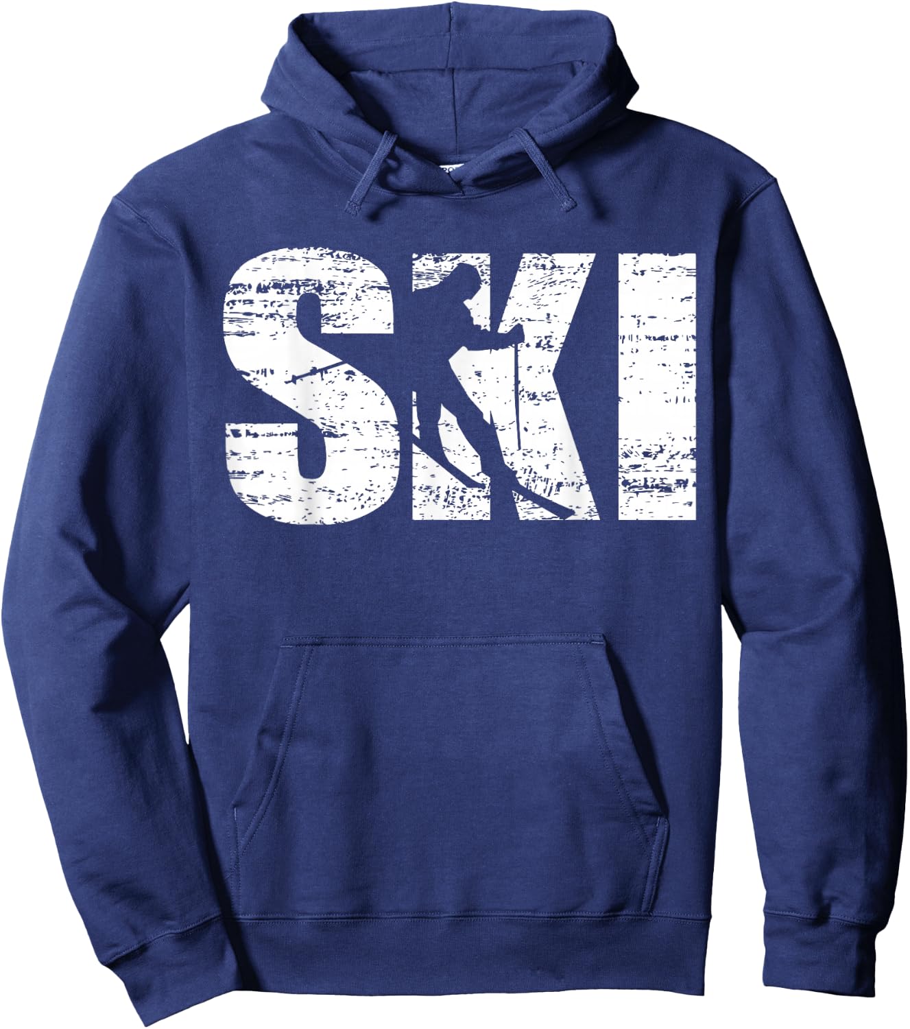 Ski - Distressed Look Skiing & Skiers Hoodie - Hoodie | Navy