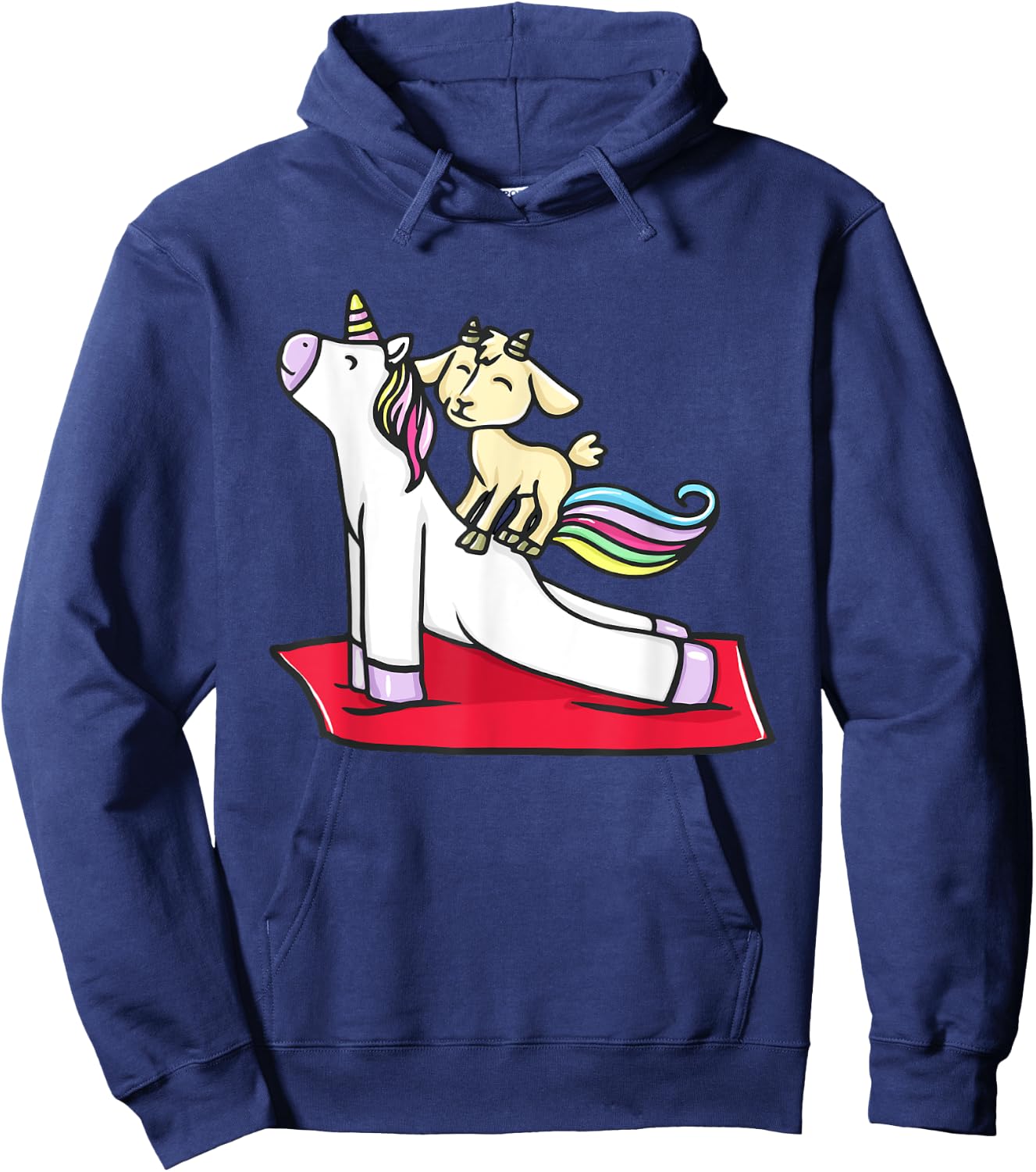 Funny Goat Yoga Spiritual Namaste Unicorn Hoodie - Hoodie | Navy