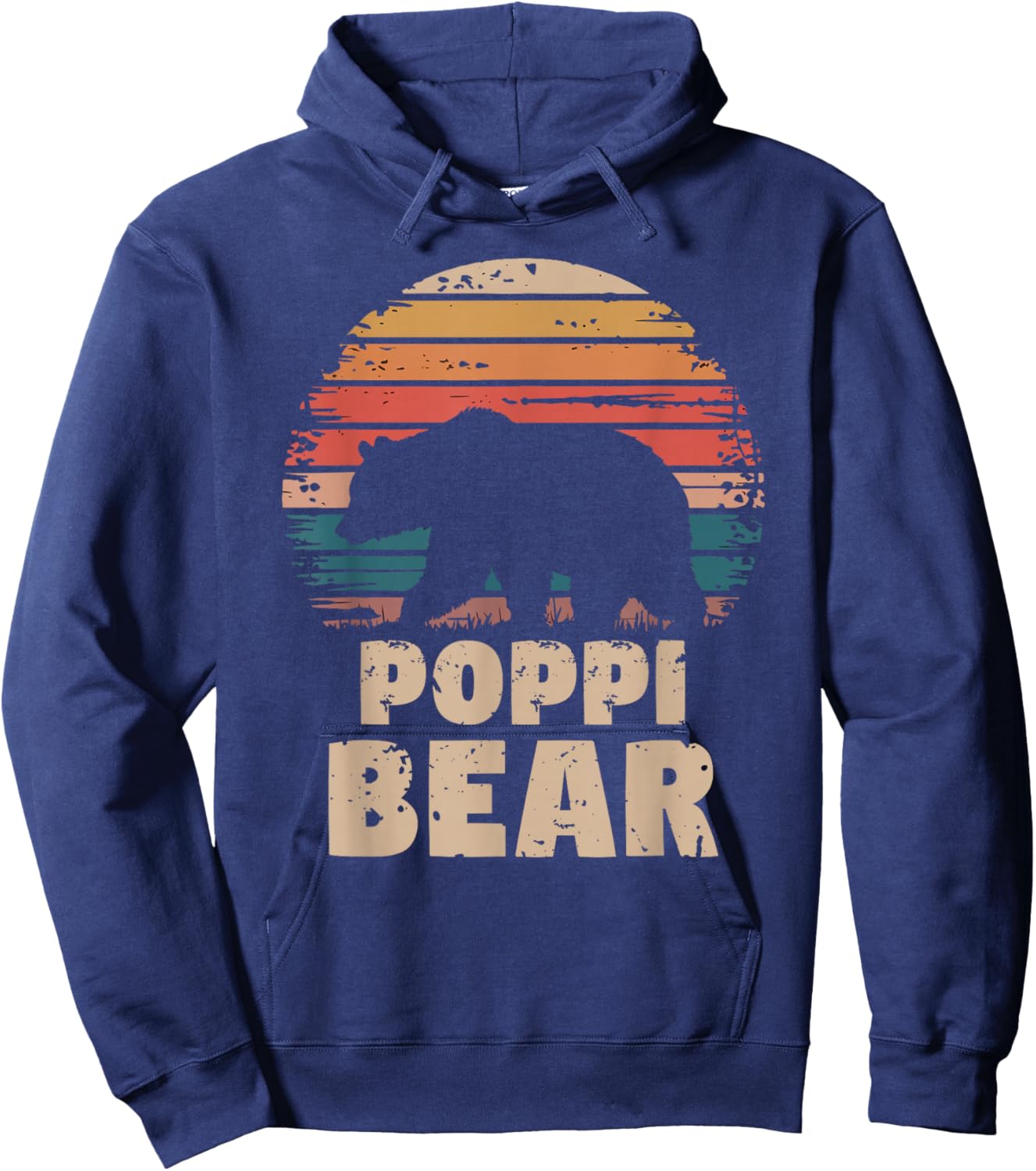 Poppi Bear Vintage Retro Funny Father's Day Hoodie - Hoodie | Navy