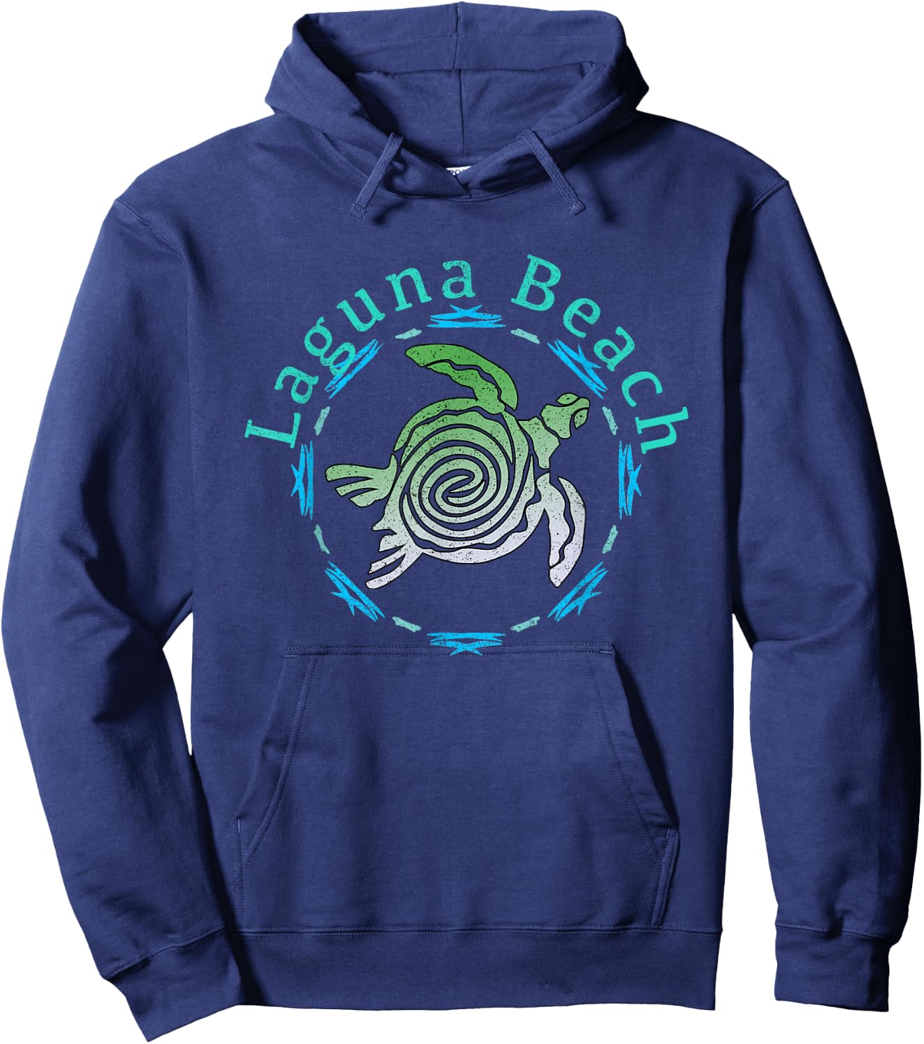 Laguna Beach Vintage Tribal Turtle Hoodie - Hoodie | Navy