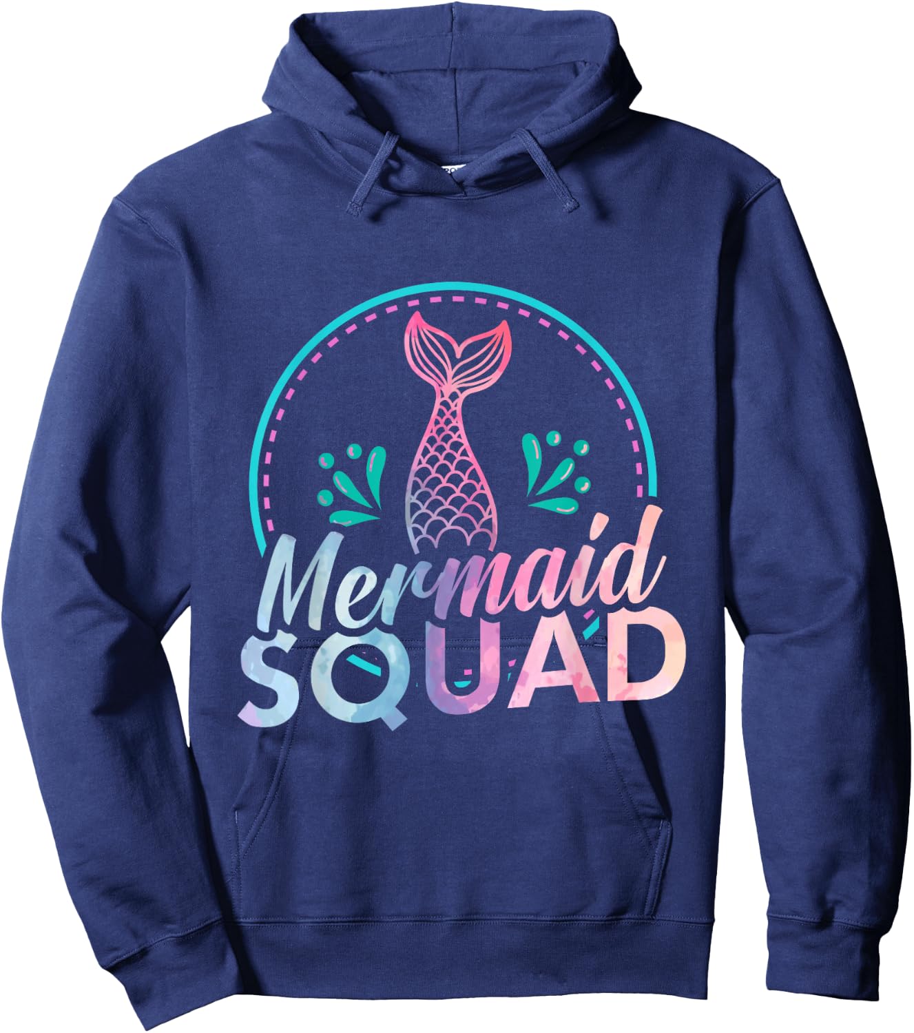 Mermaid Squad Birthday Party Girls Hoodie - Hoodie | Navy