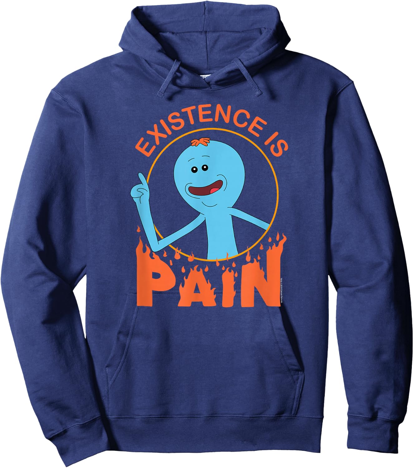 Rick and Morty Existence is PAIN,Short Sleeve Hoodie - Hoodie | Navy