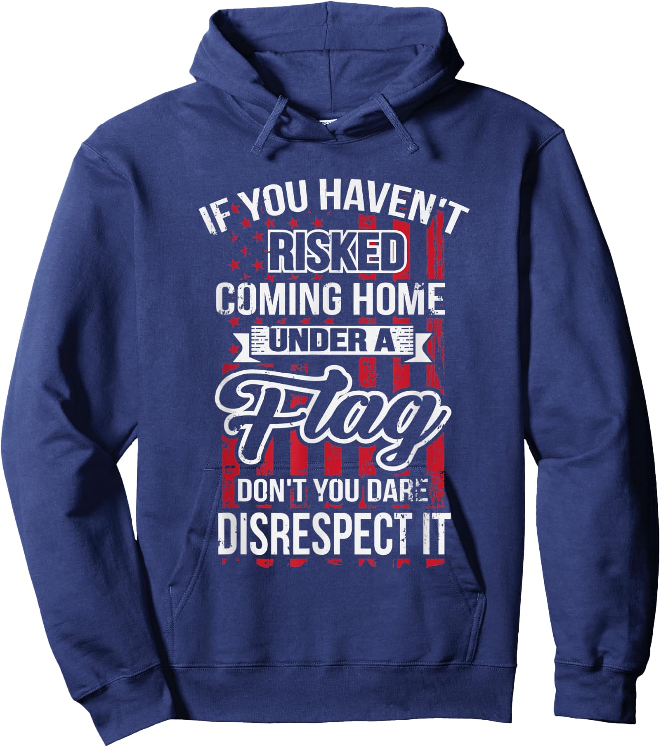 Don't Disrespect The Flag Hoodie - Hoodie | Navy