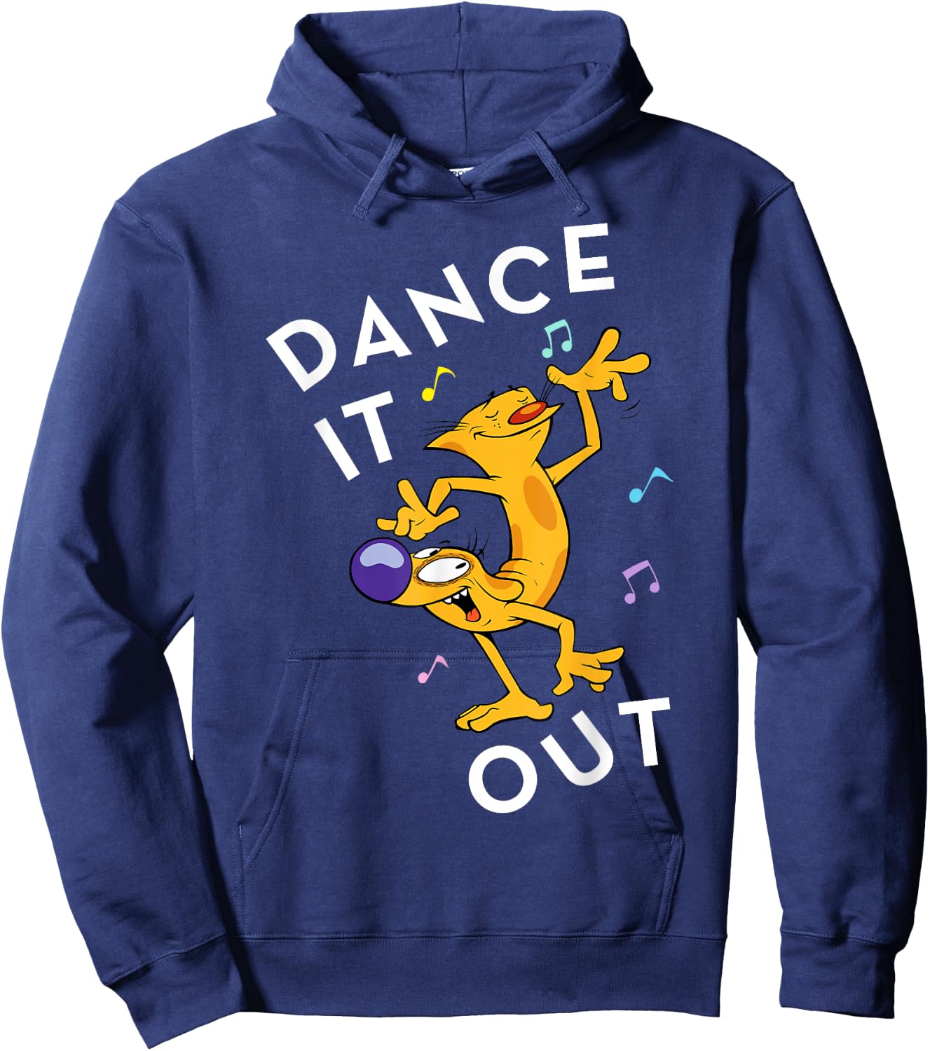 CatDog Dance It Out Music Notes Graphic Hoodie - Hoodie | Navy