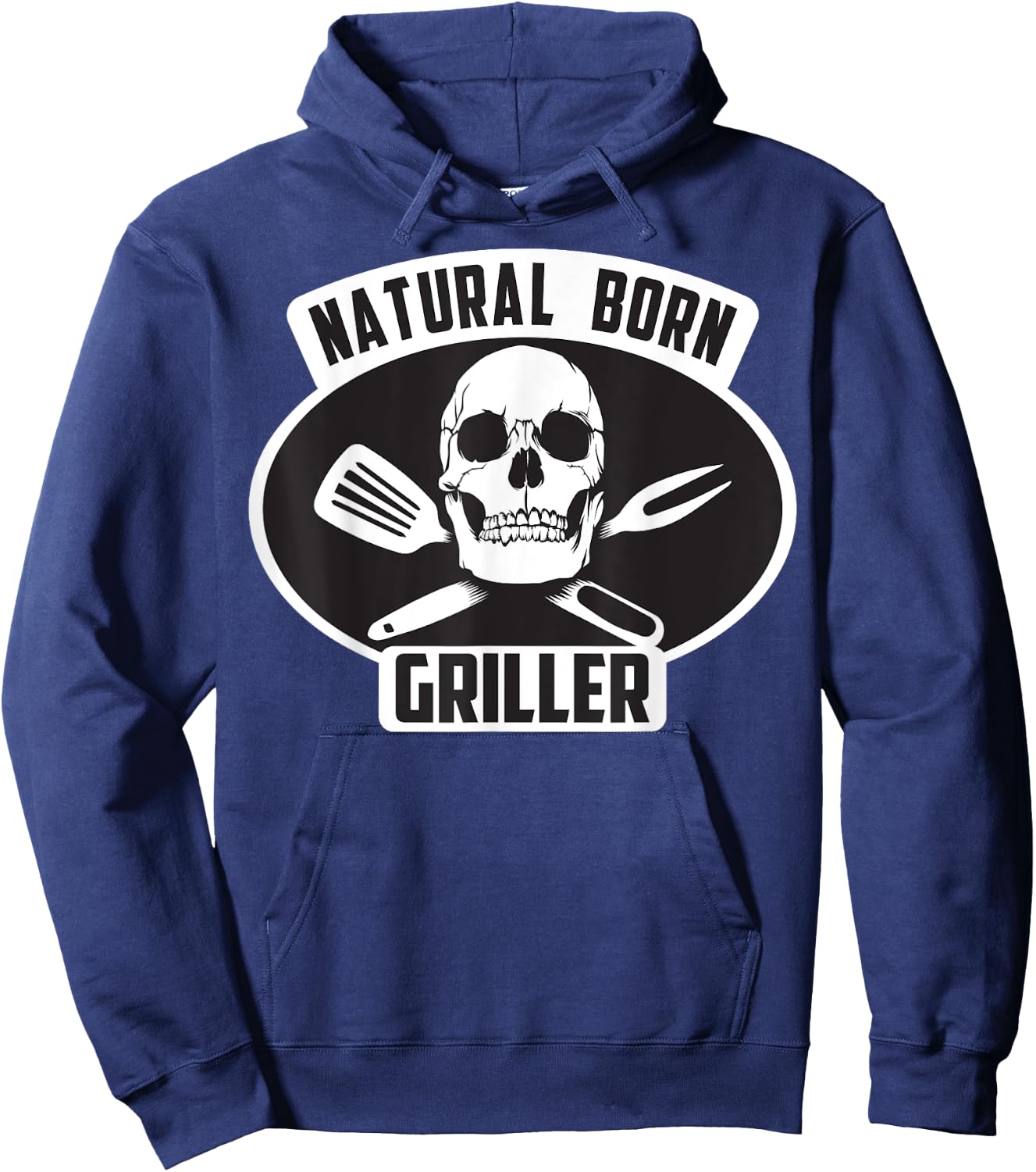 Cool Natural Born Griller BBQ Gift Grill Master Hoodie - Hoodie | Navy